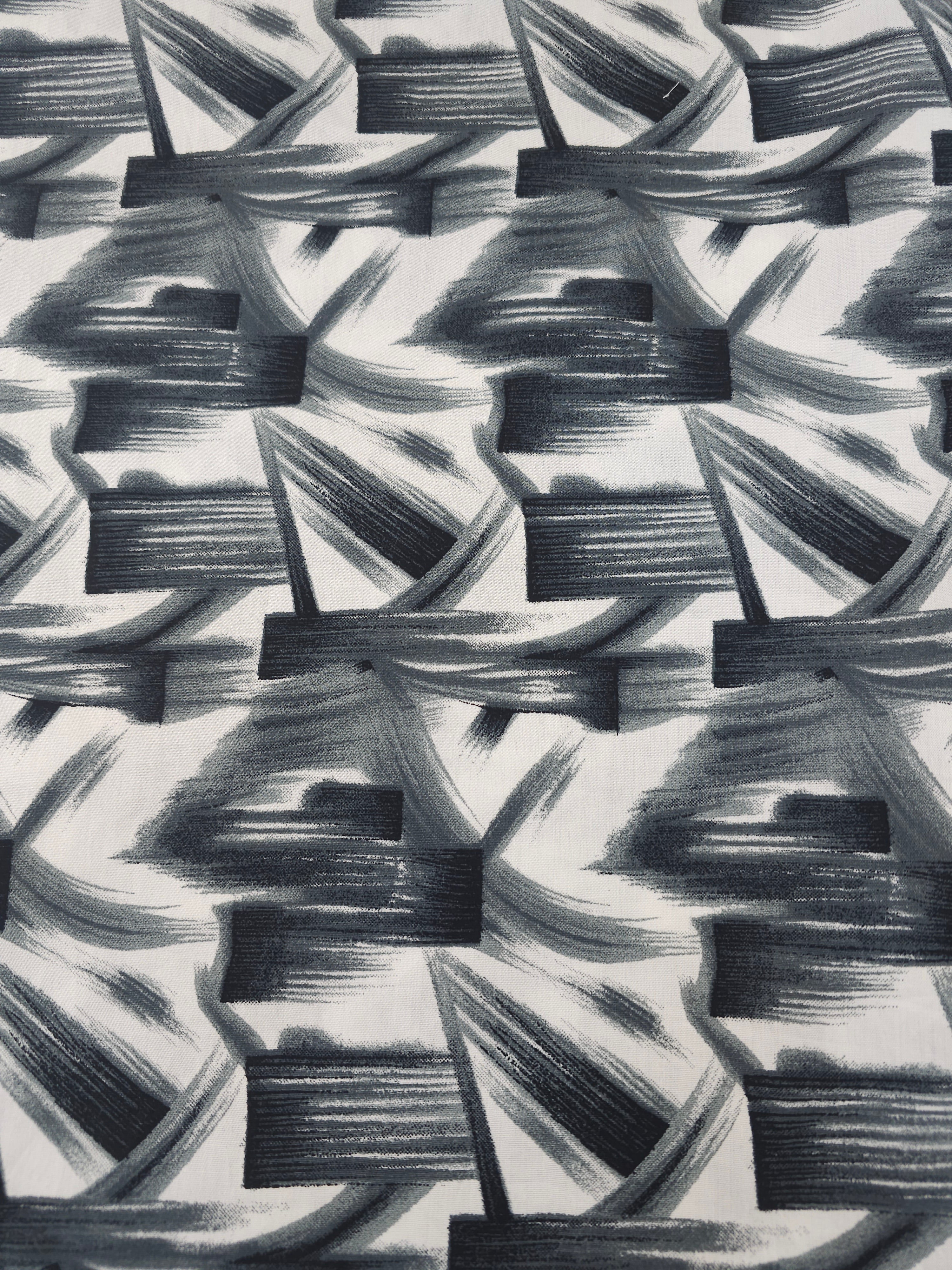 Black brush stokes Viscose- 2.2m piece