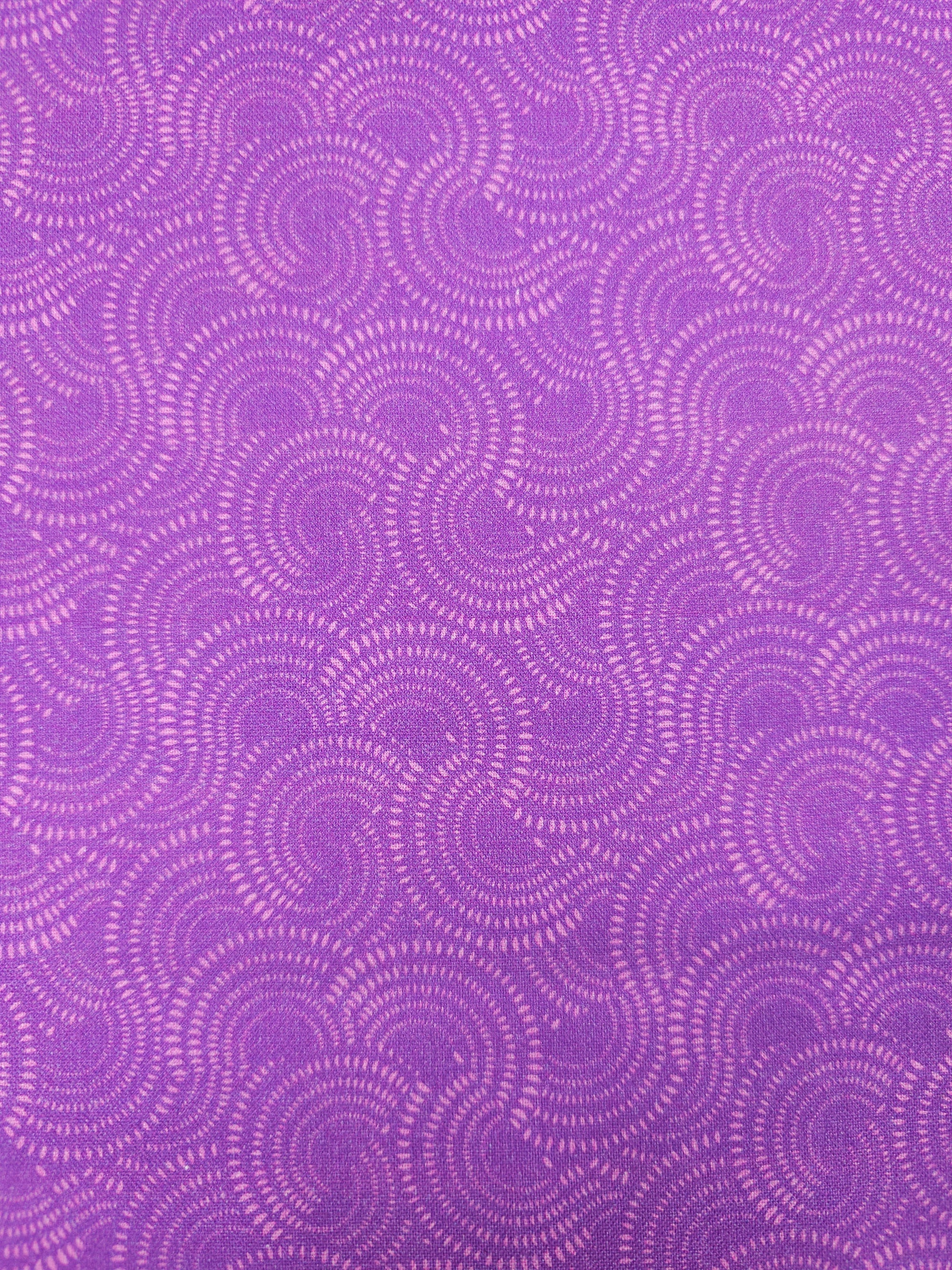 Purple Abstract Curve Spiral 100% Cotton