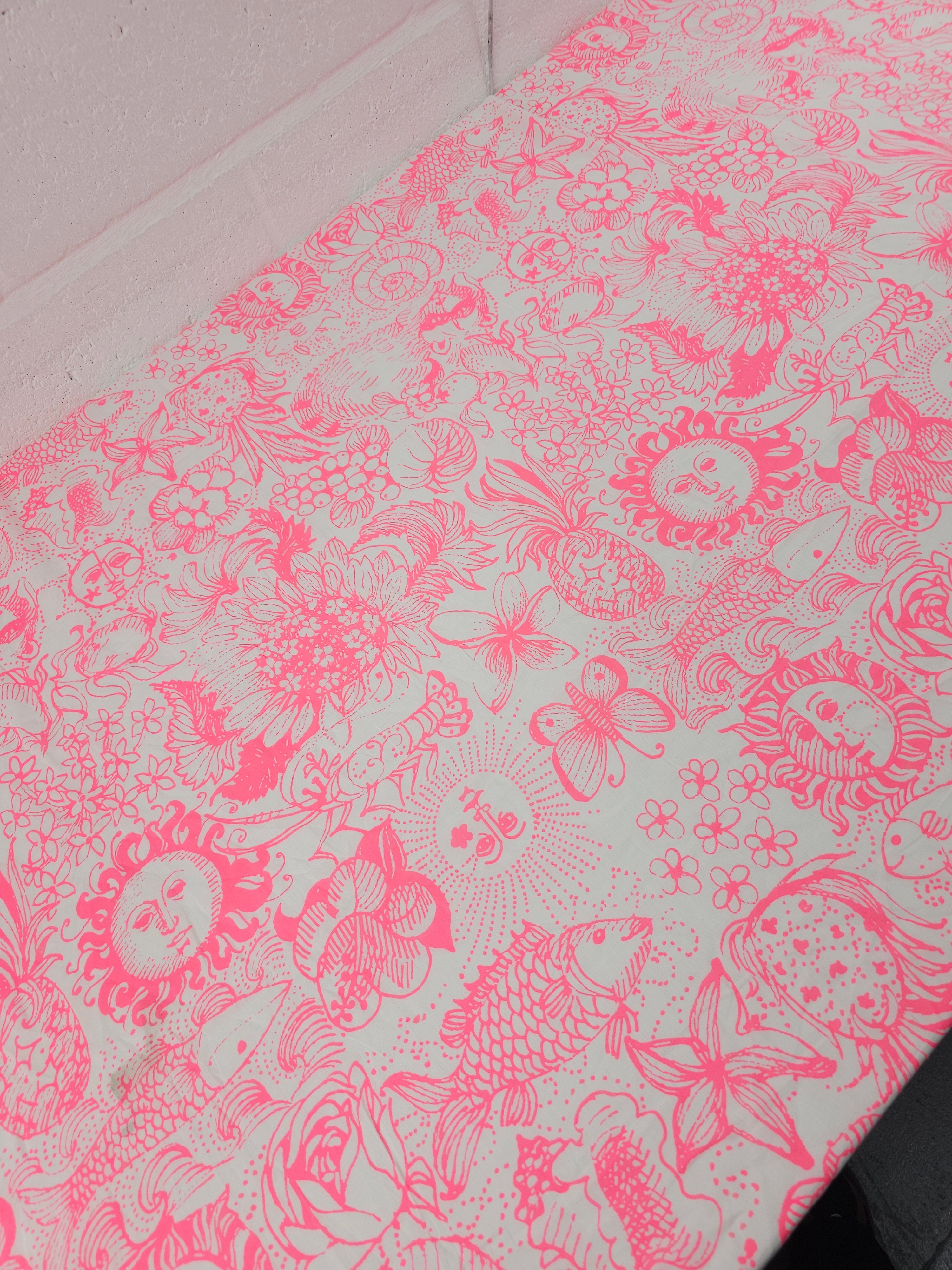 Neon Pink Celestial Sea Floral Lightweight Cotton - Lilly Pulitzer