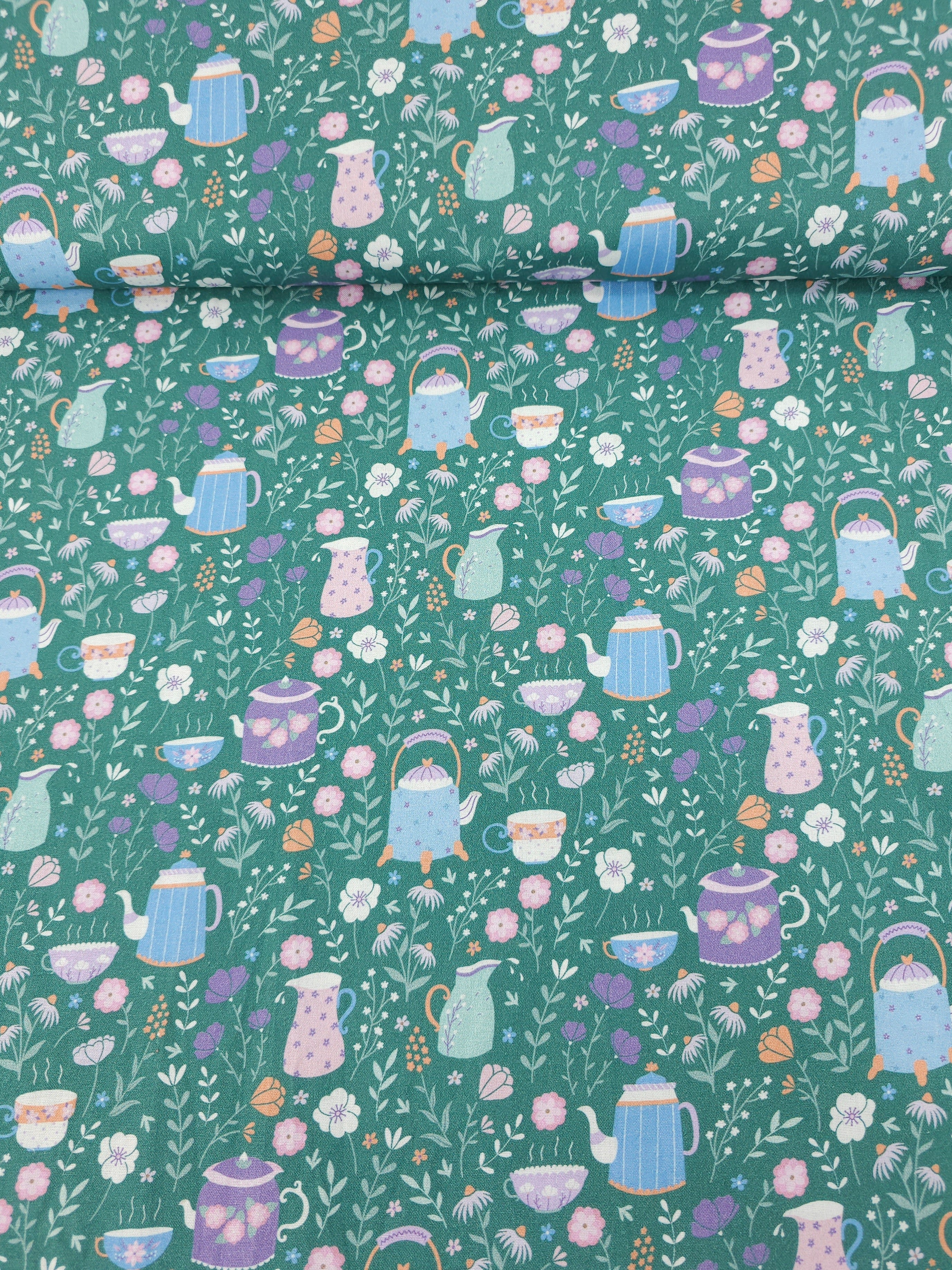 Retro Floral Tea Party 100% Cotton