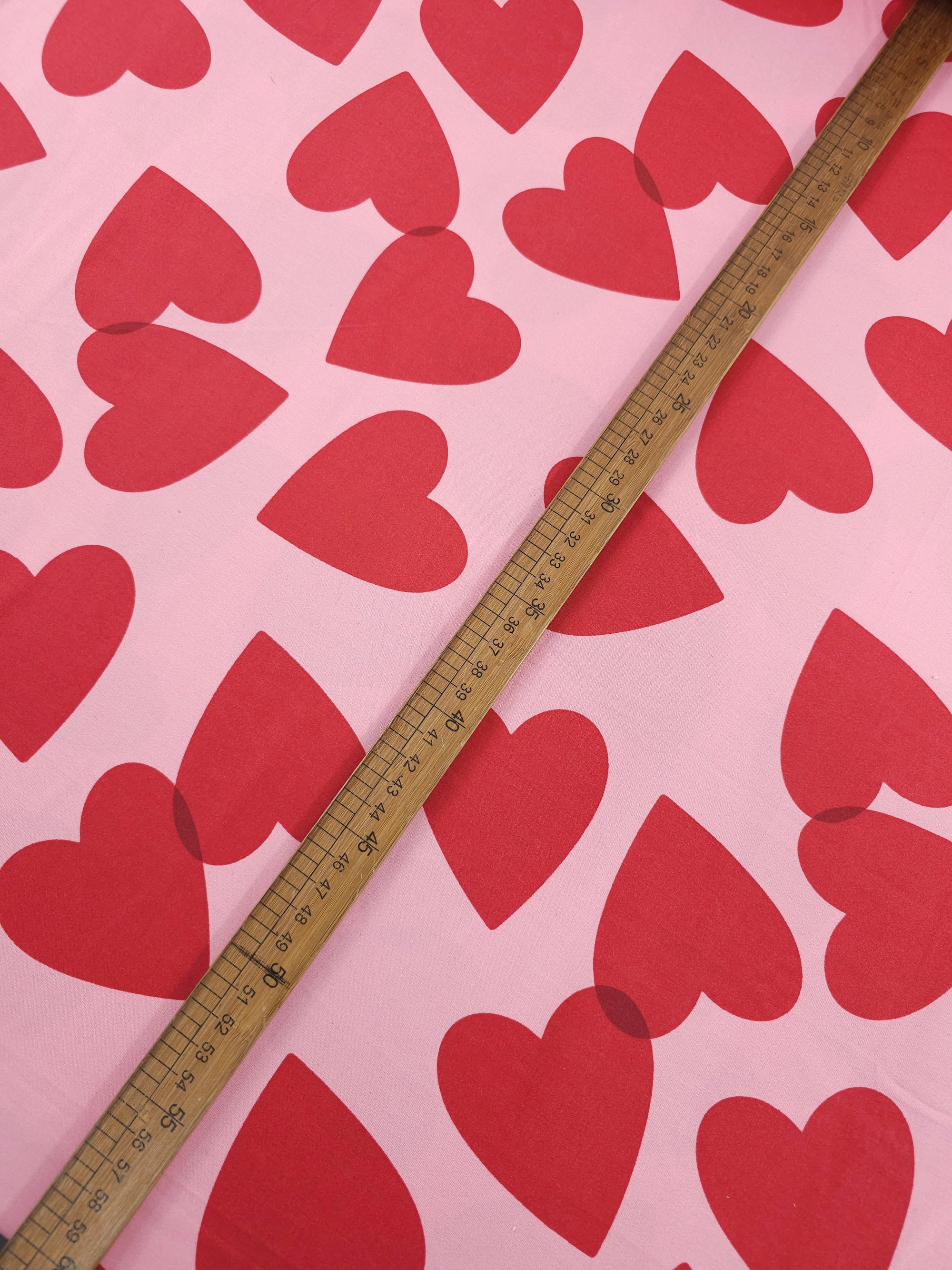 Pink/Red Floating Hearts 100% Cotton 98" *EXTRA WIDE*