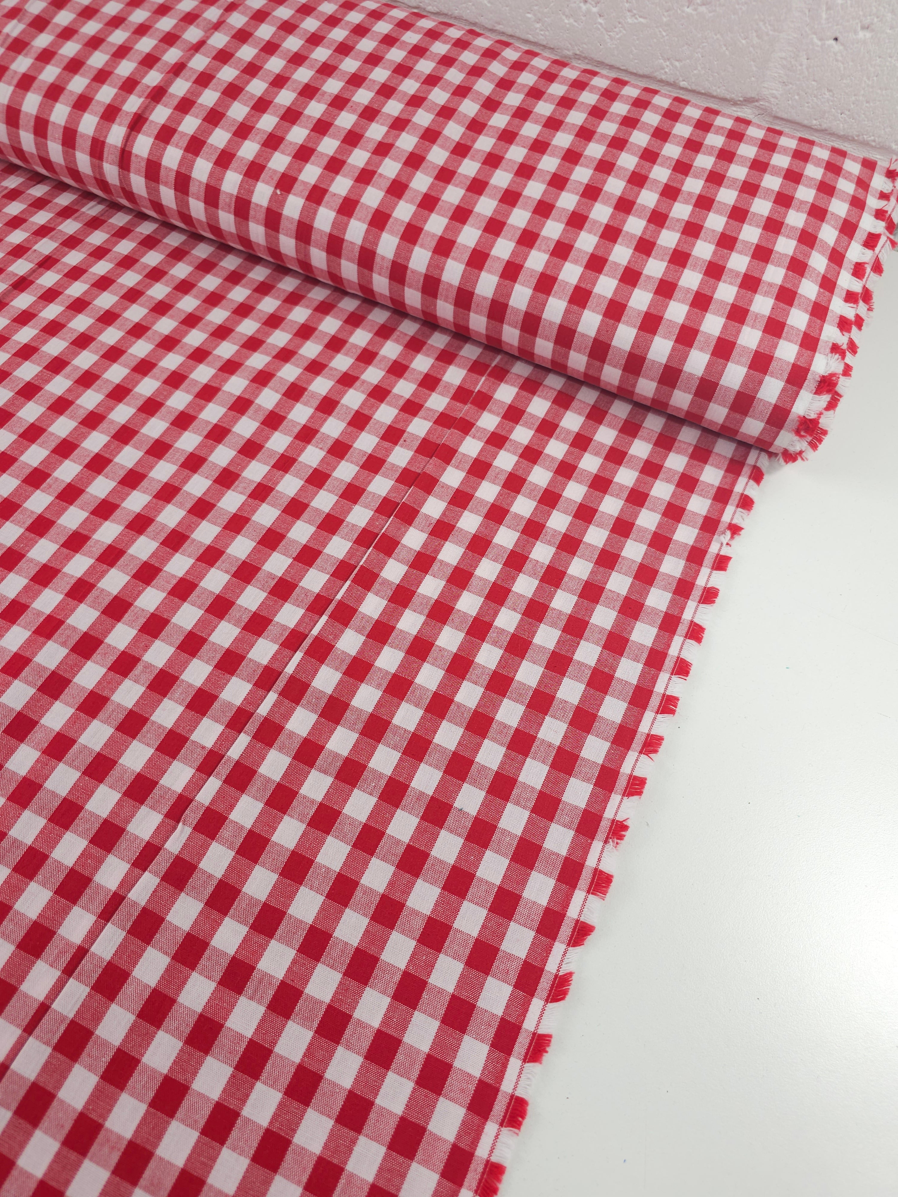 Red Gingham 100% Cotton 55"