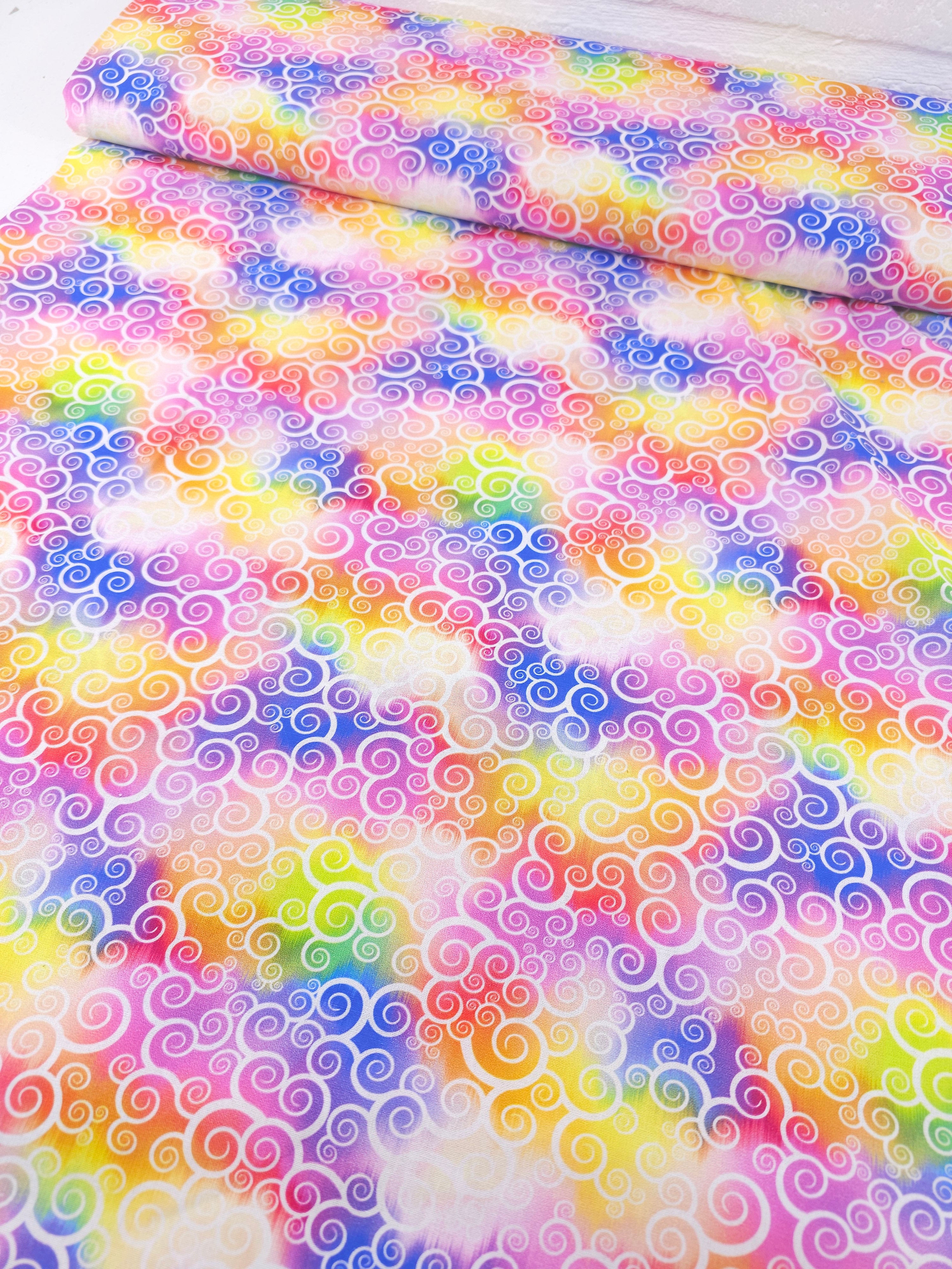 Pastel Rainbow Swirl Cloud Puff 100% Cotton