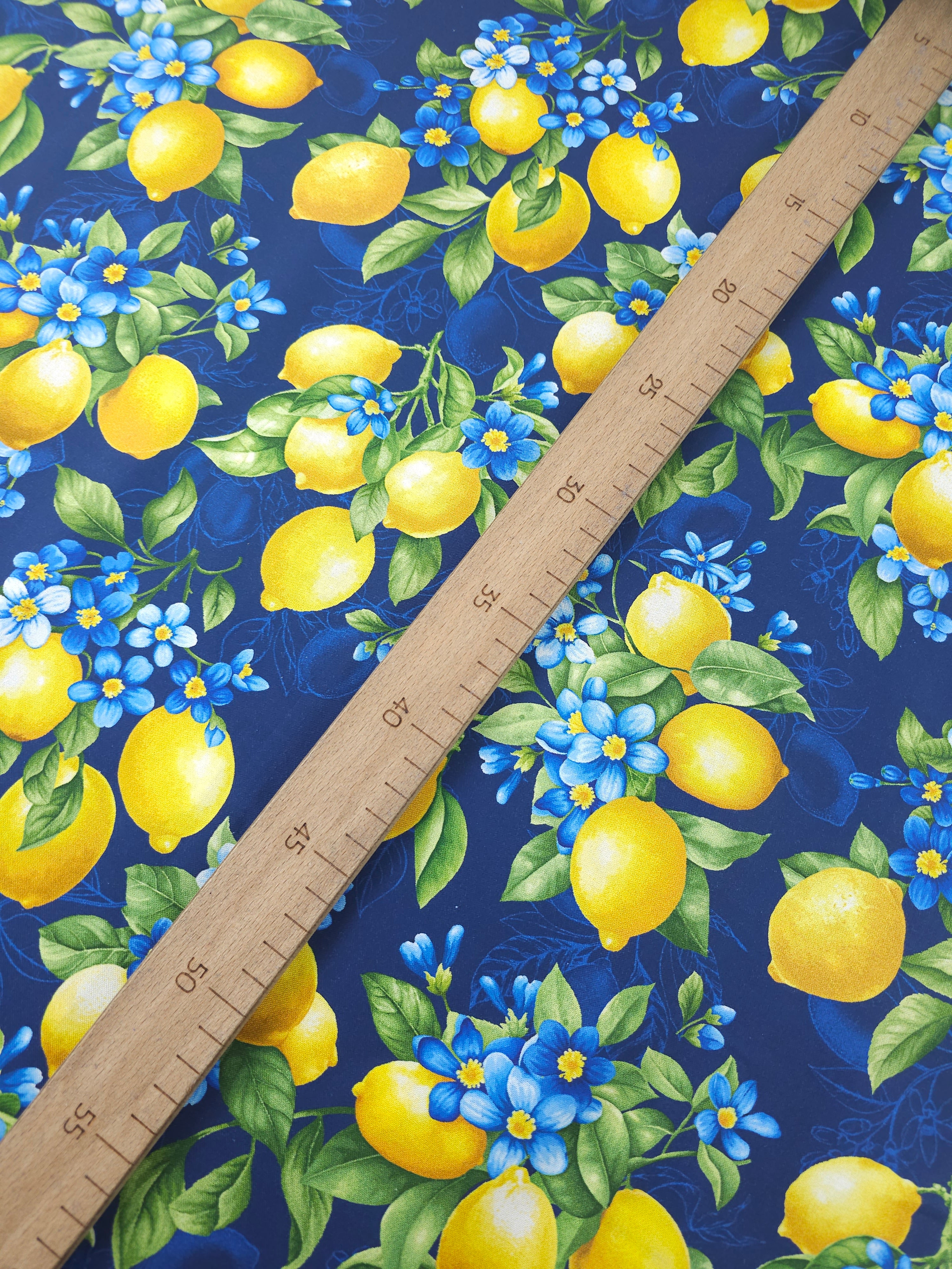Limoncello Blue Floral 100% Cotton