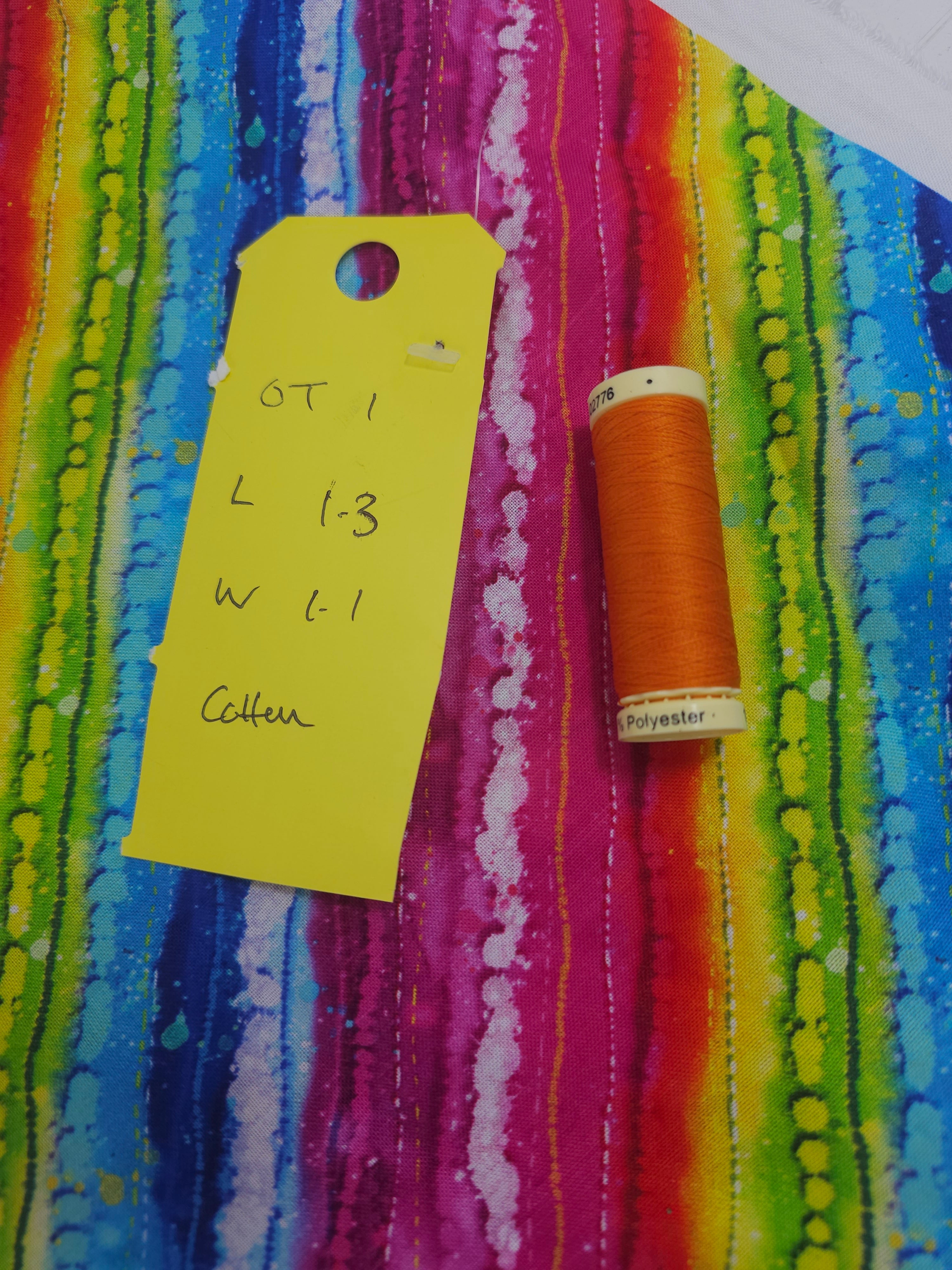 Bold rainbow stripe Cotton- 1.3m piece