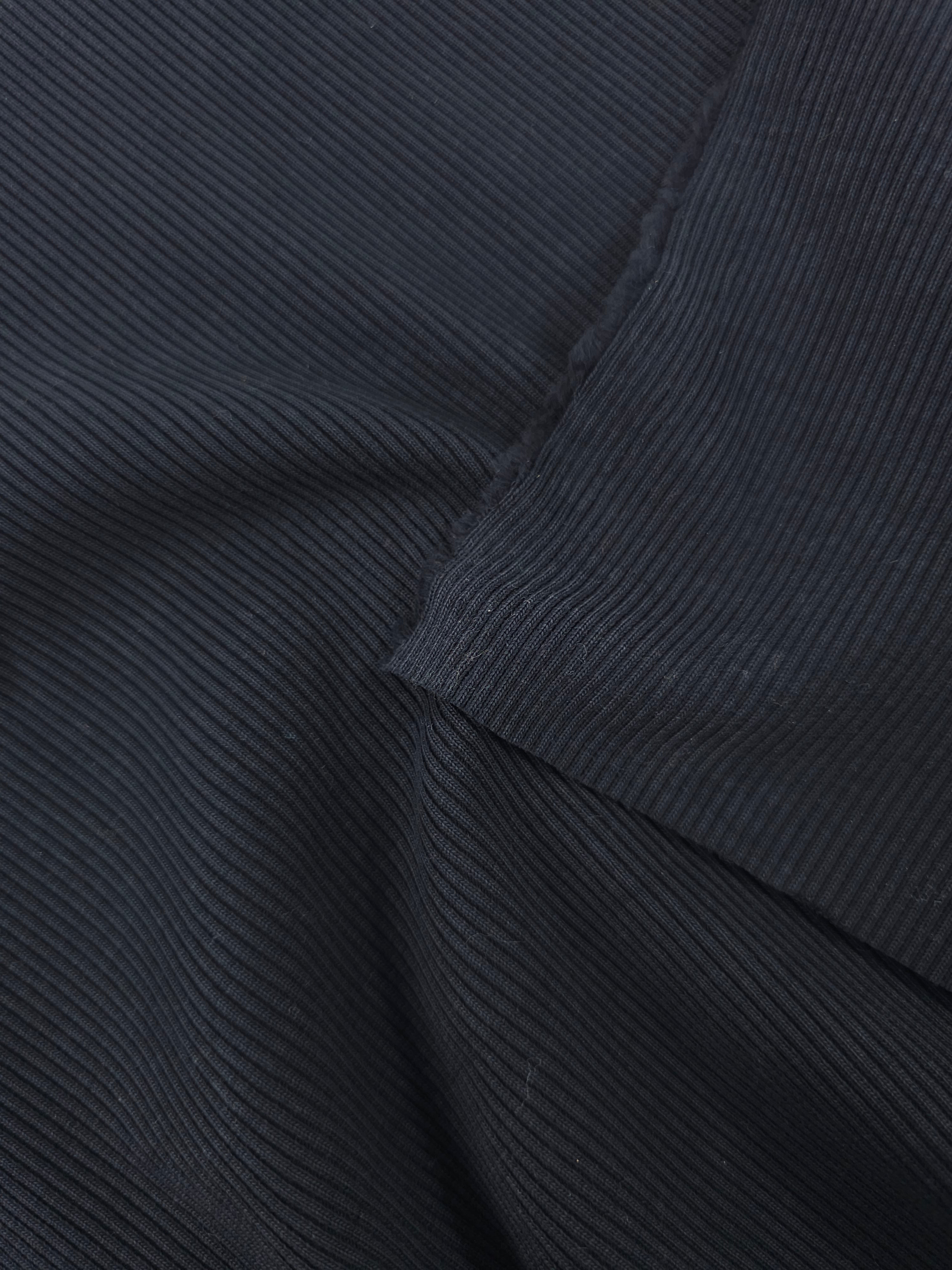 Black Knit Heavy Ribbing - 25cm Piece - Gymshark