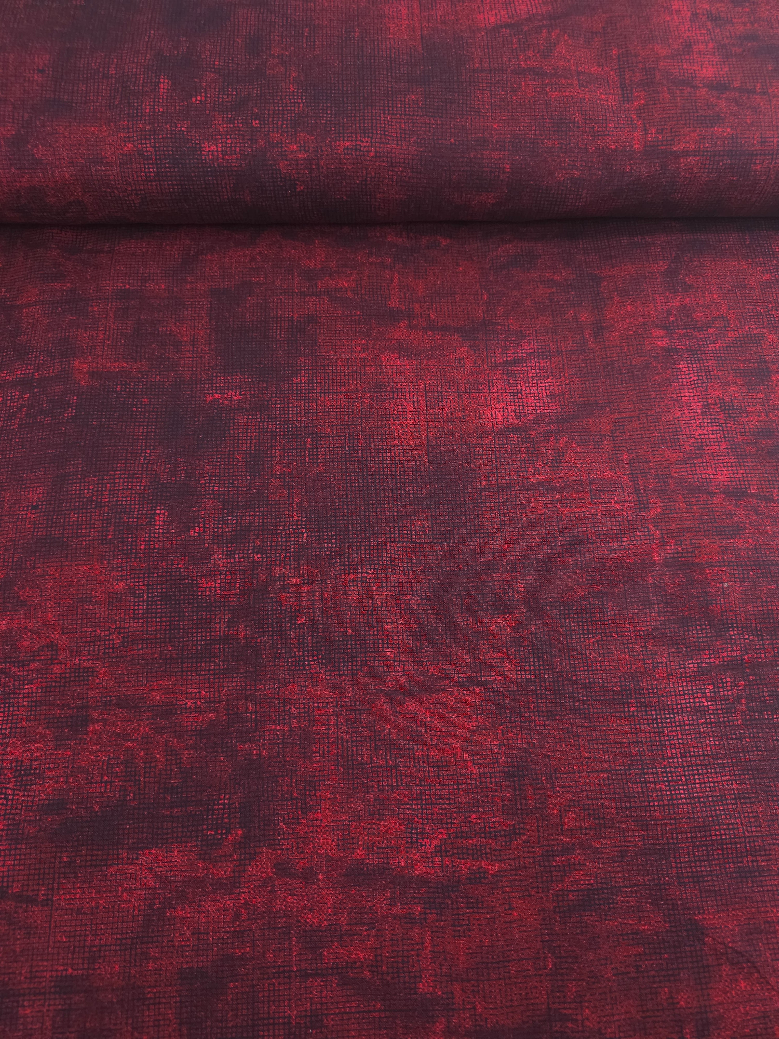 Deep Red Smudge Grid 100% Cotton 106" - Robert Kaufman *EXTRA WIDE*