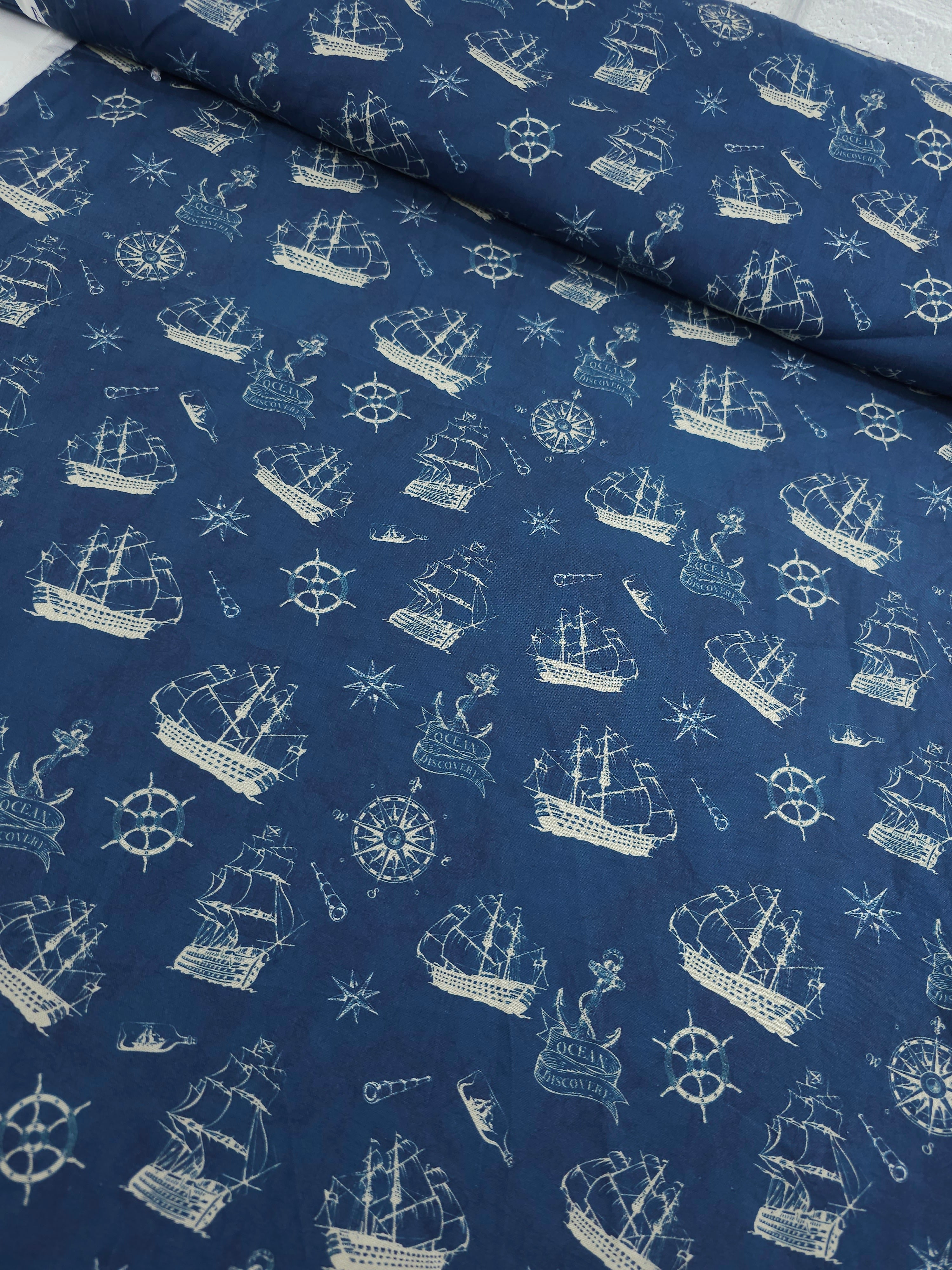 Navy Sailor Ship 100% Cotton