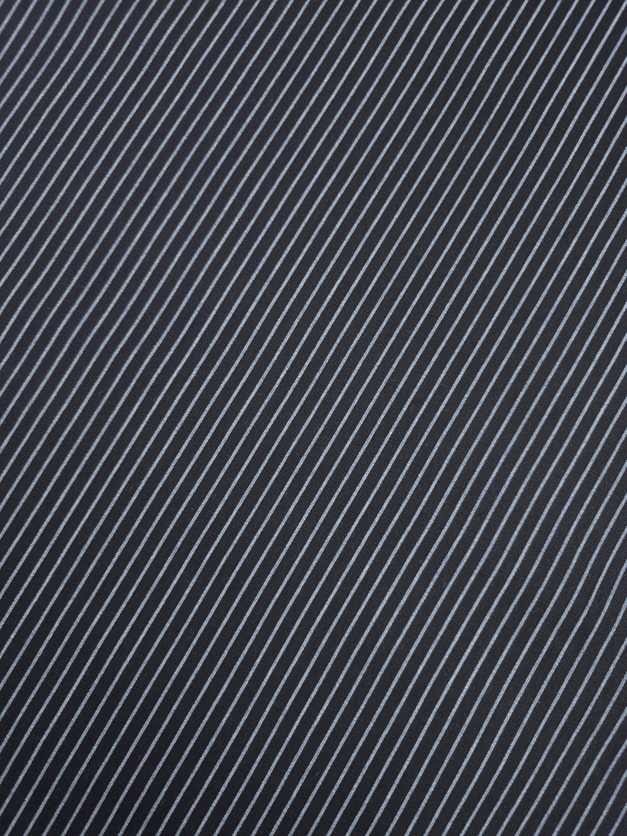 Black/Grey Narrow Pinstripe Denim