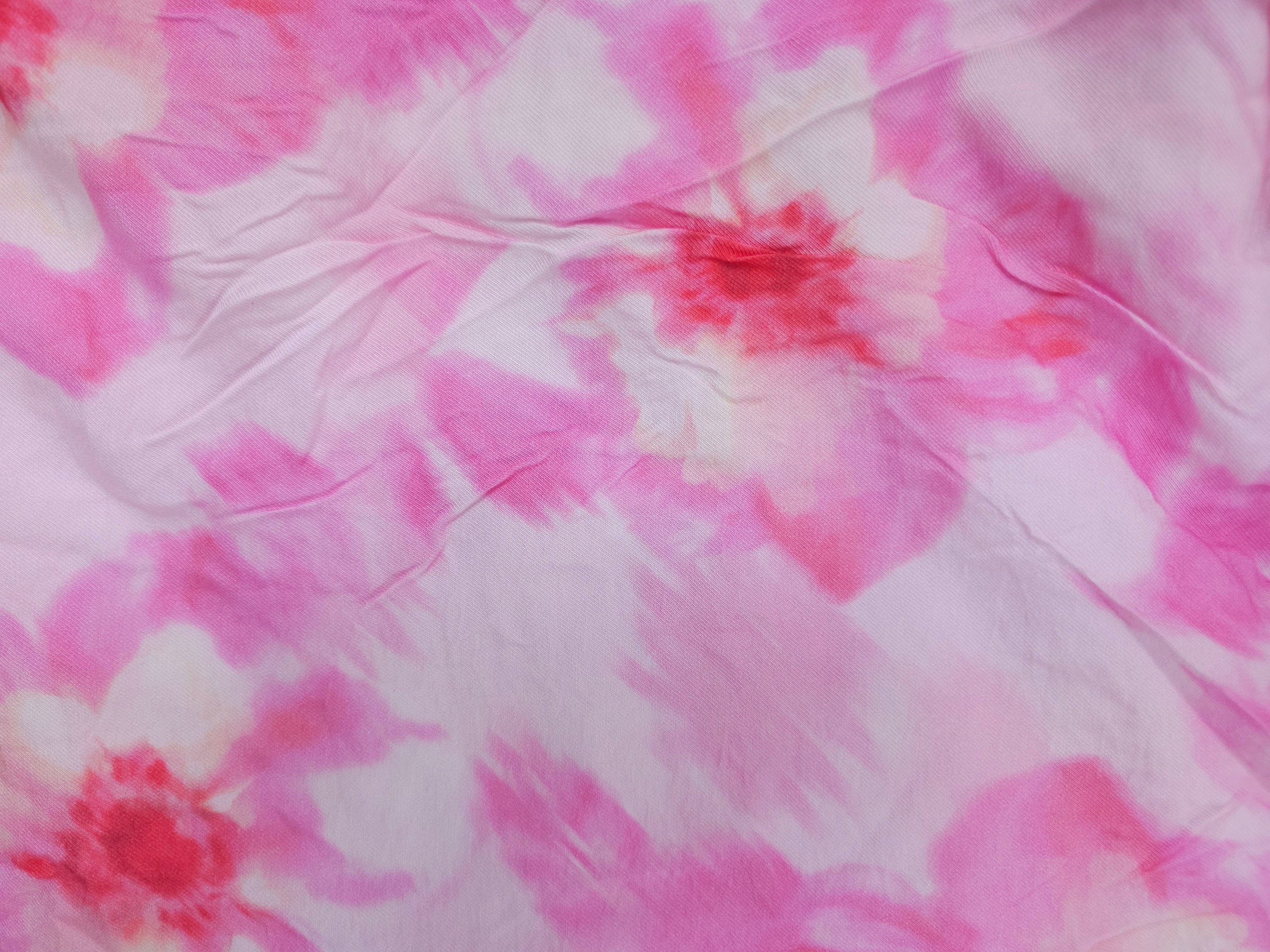 Pink Petal Burst Viscose Blend - 2.6m Piece