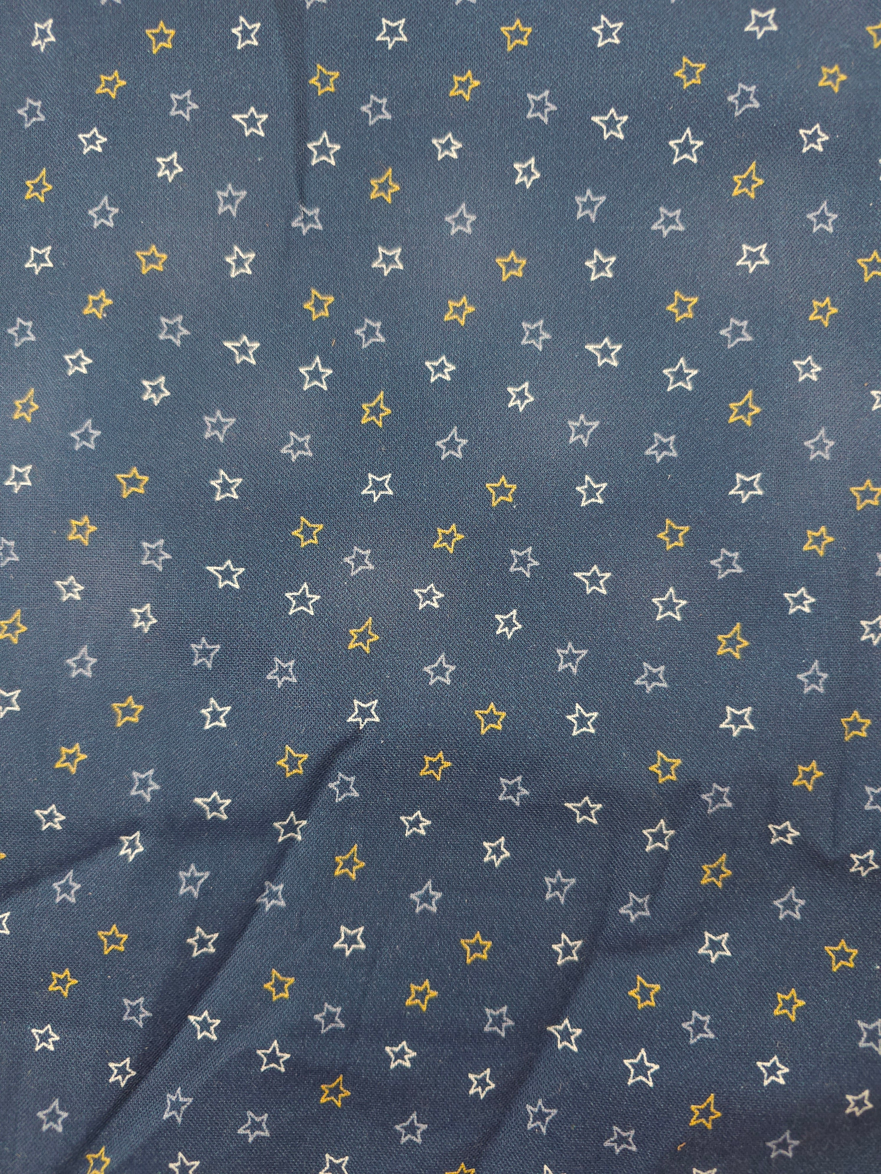 Navy star Cotton- 1.2m piece