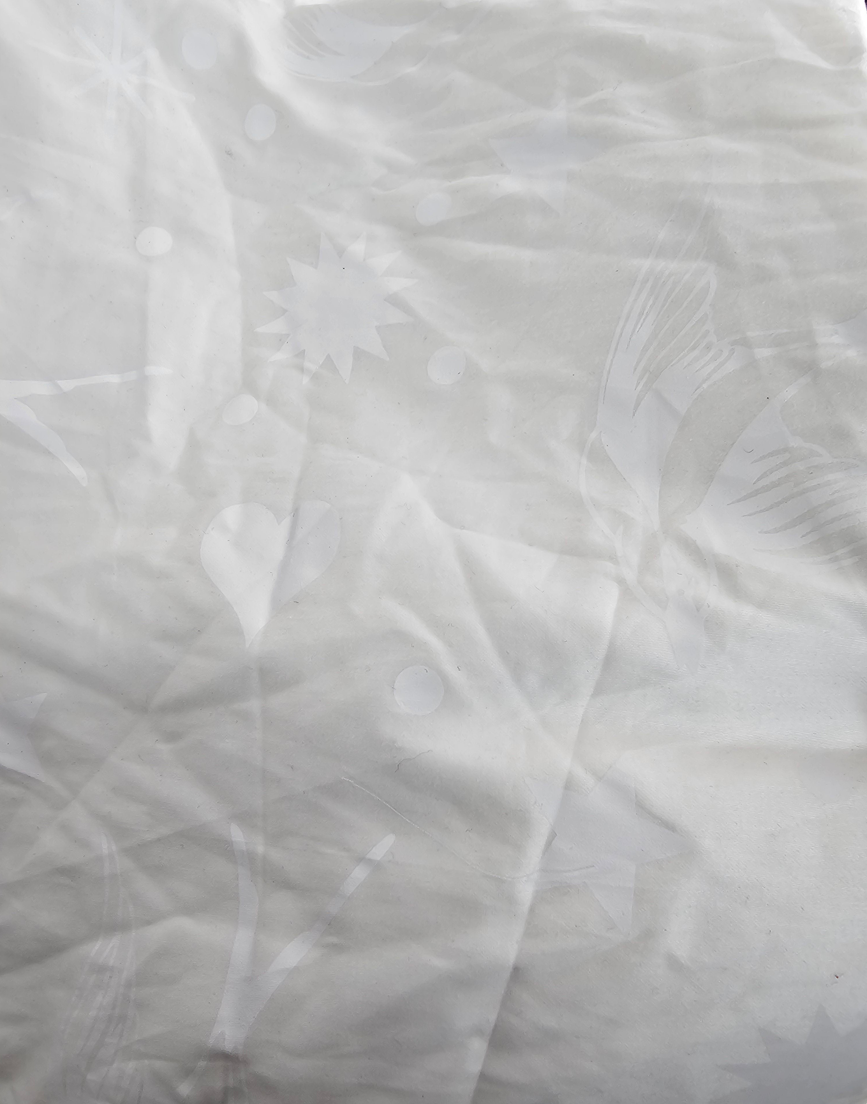 Whimsical White Viscose Satin - 1.2m Piece