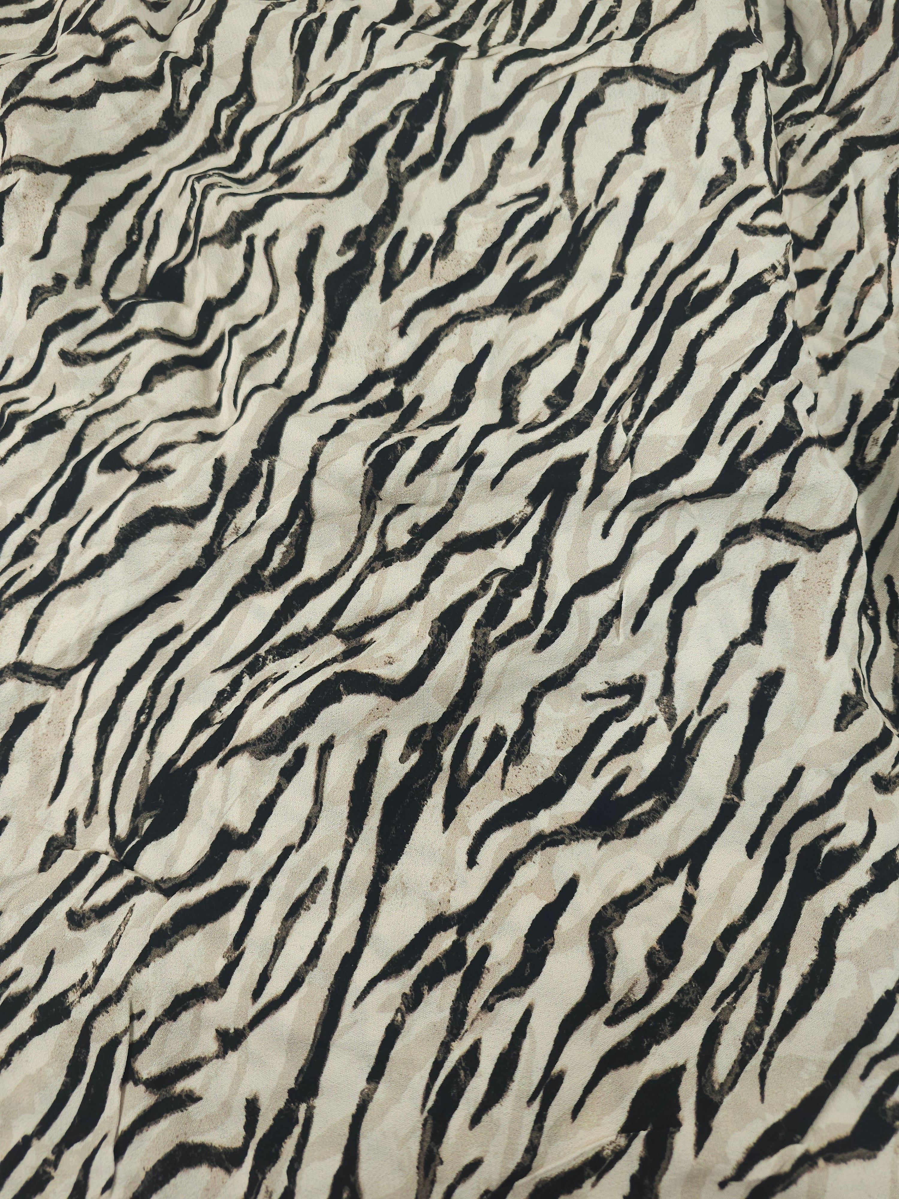 Toned zebra Viscose crepe- 3m piece