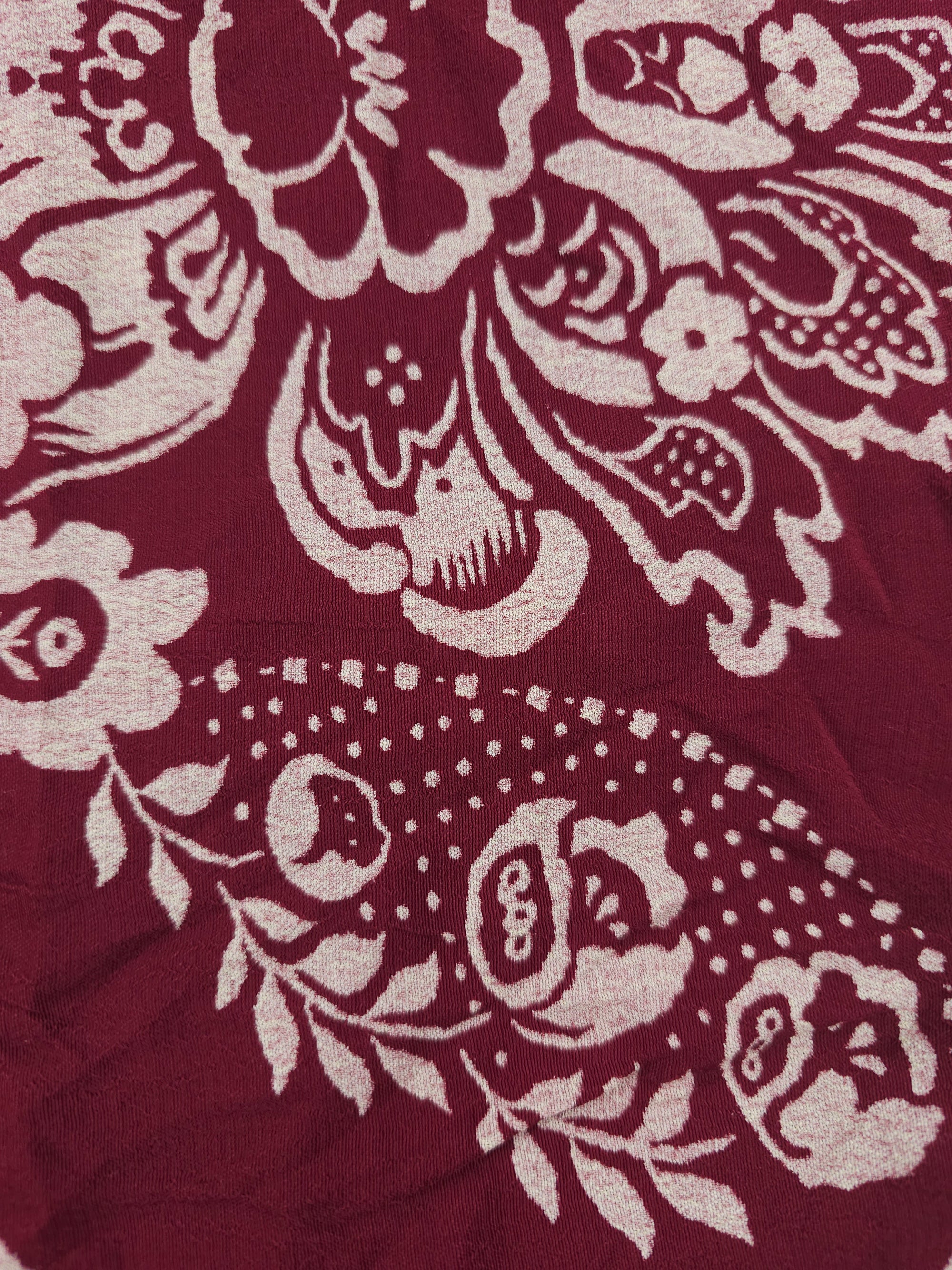 Burgandy flower Viscose- 3m piece