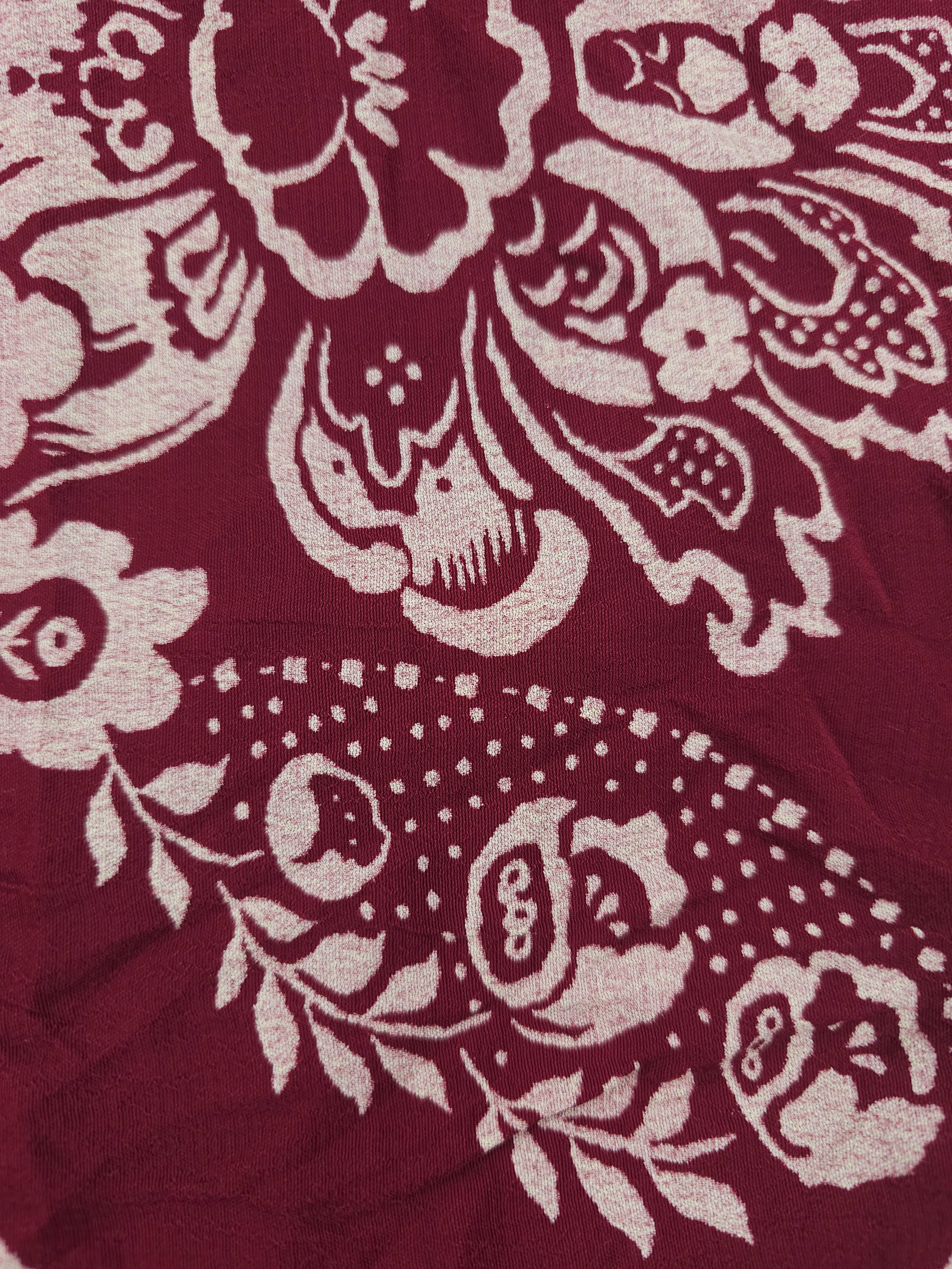 Burgandy flower Viscose- 3m piece