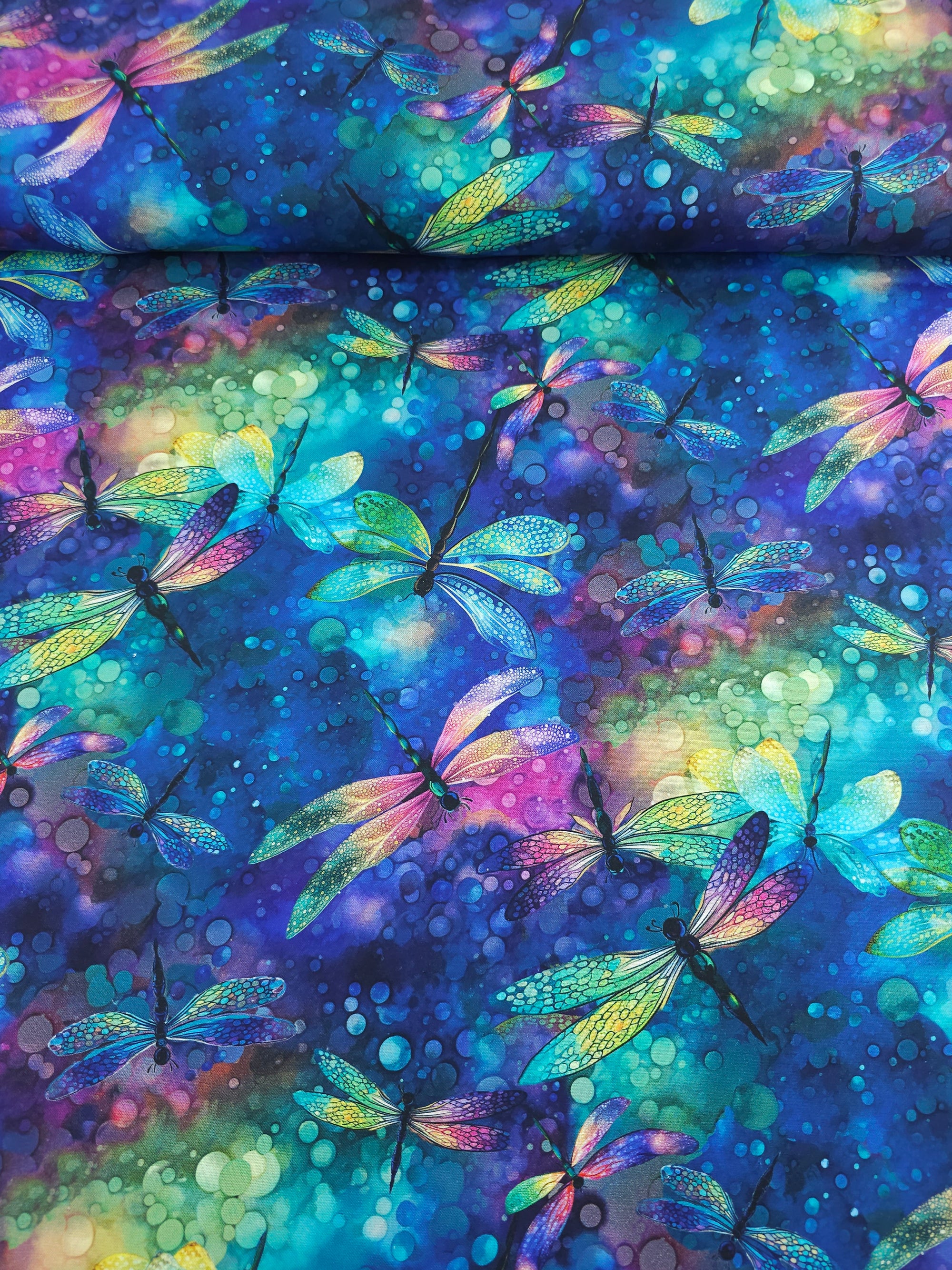 Midnight Fantasy Dragonfly 100% Cotton