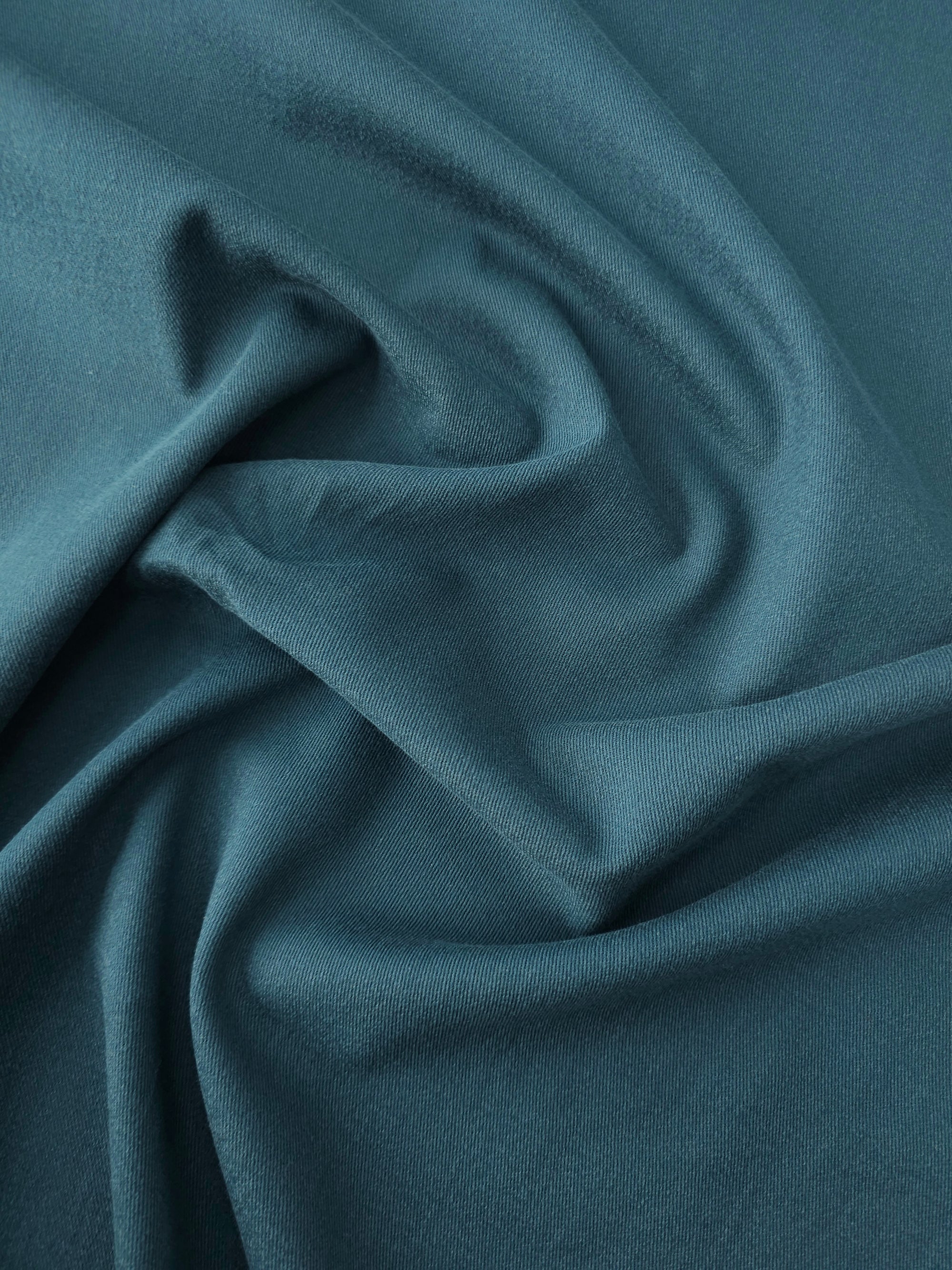 Teal Blue Lightweight Brushed Cotton Twill