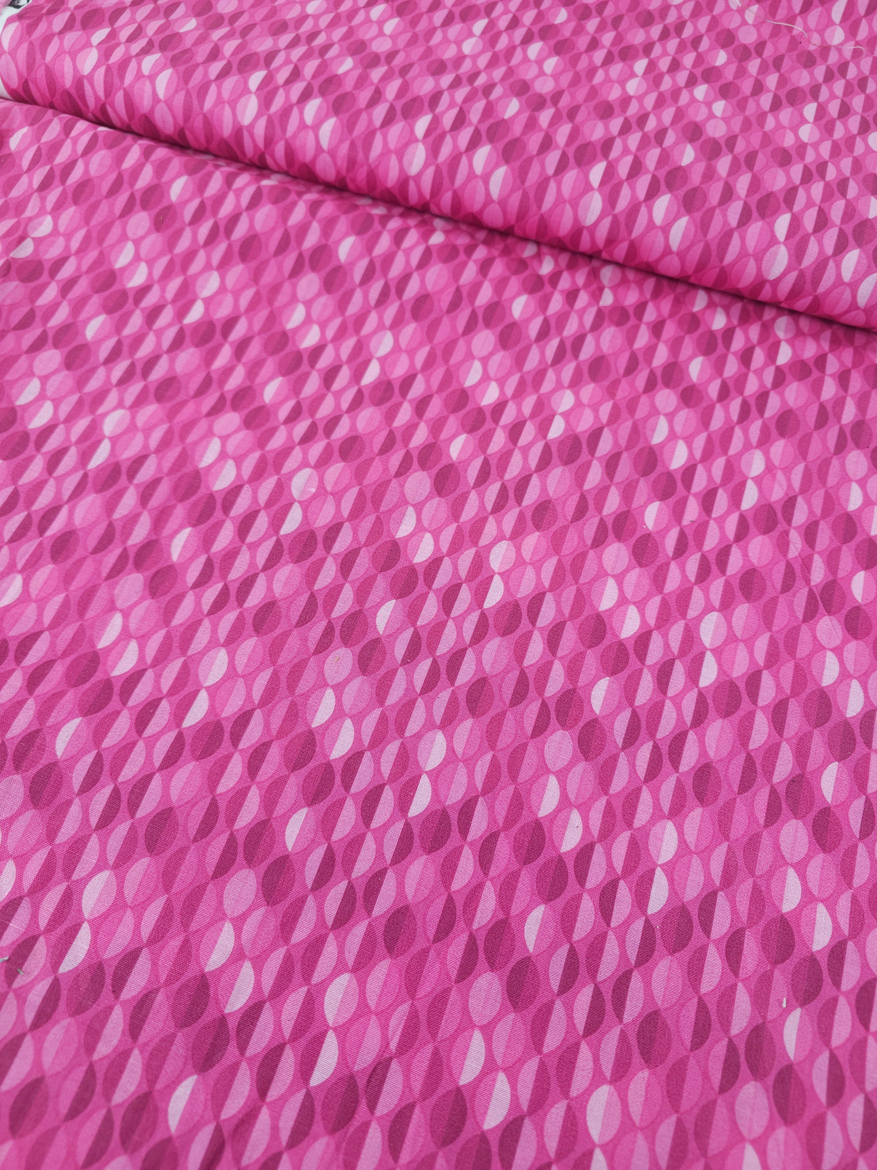 Pink Geometric Semi Circles 100% Cotton