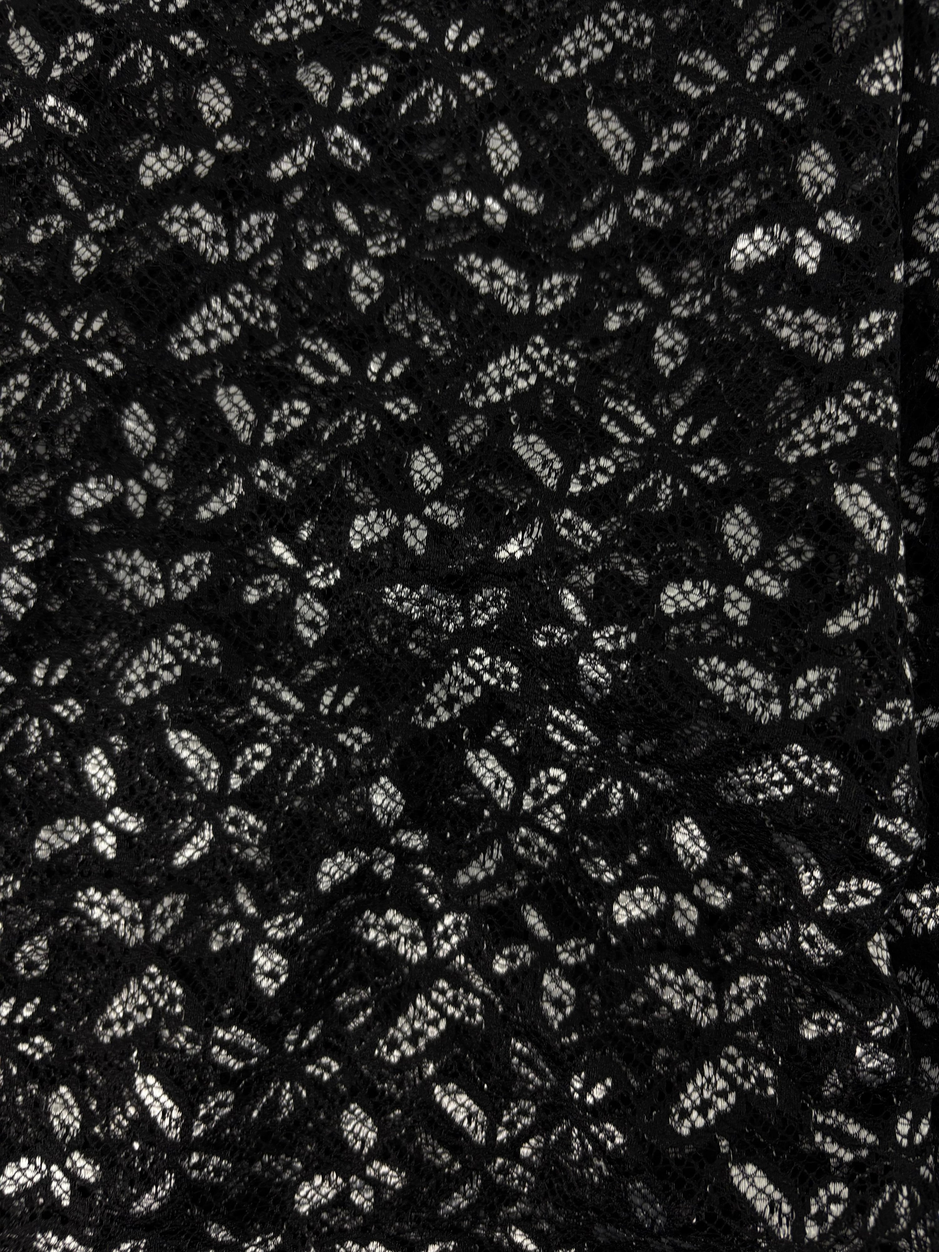 Black Butterfly Design Poly Lace - 3.1m Piece