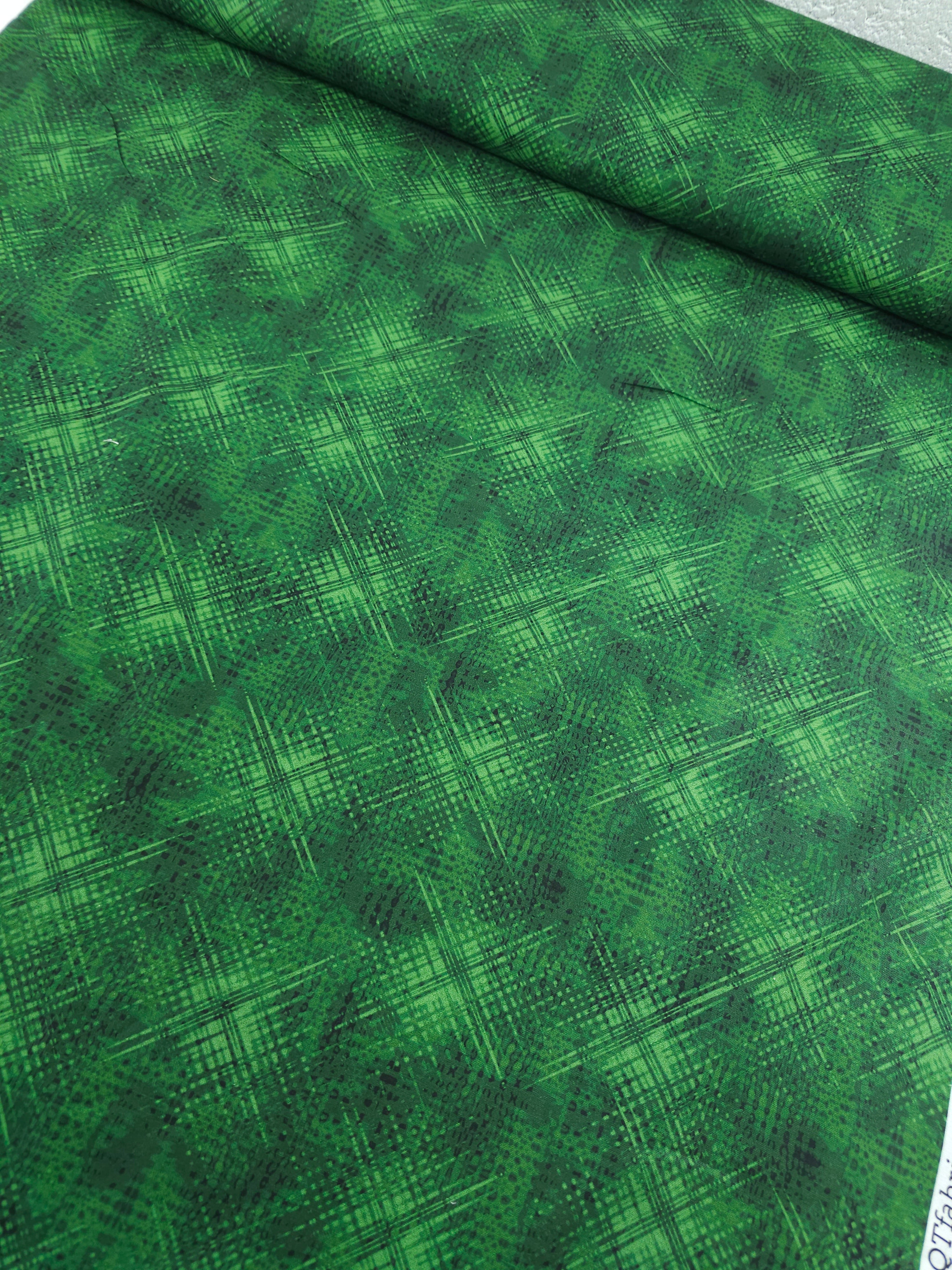 Green Criss Cross Hatchings 100% Cotton 106" *EXTRA WIDE*