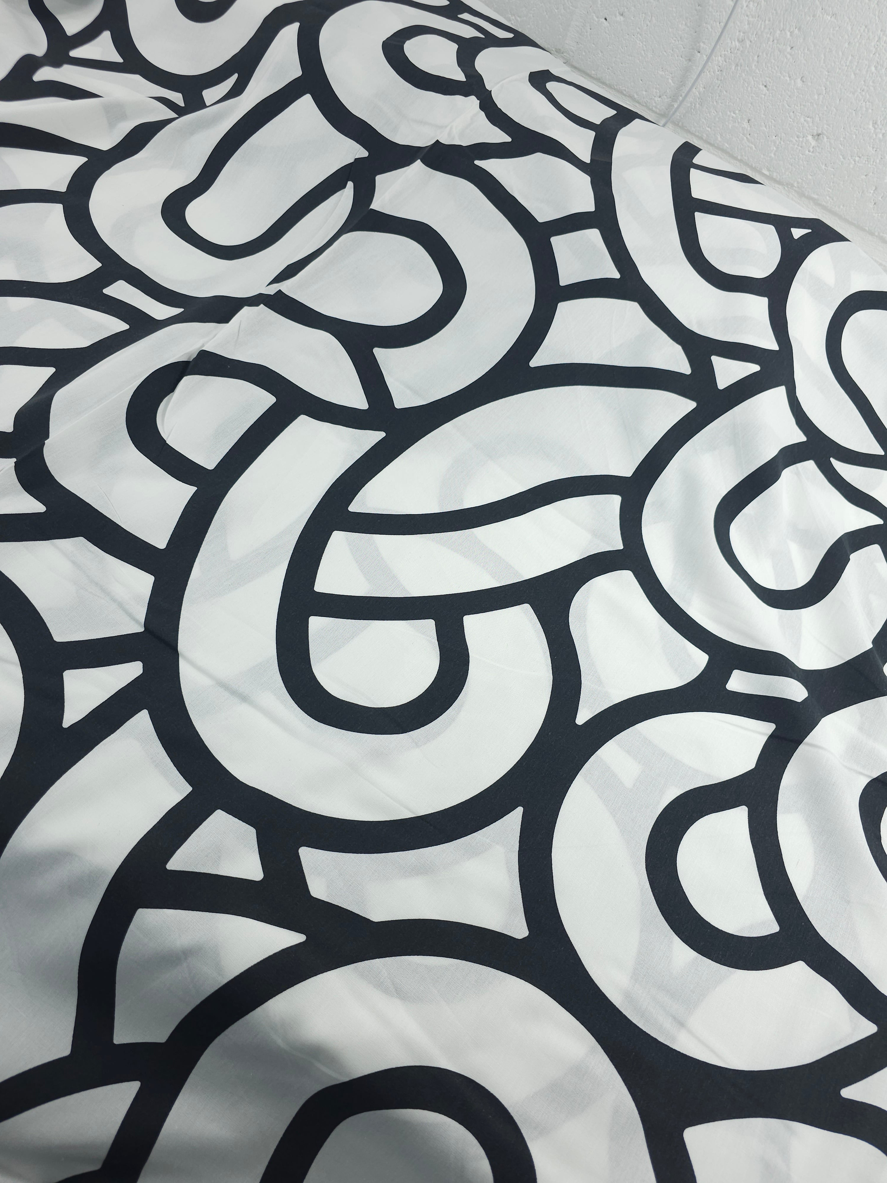 White/Black Large Knot Links 100% Cotton 90" - Ikea *EXTRA WIDE*