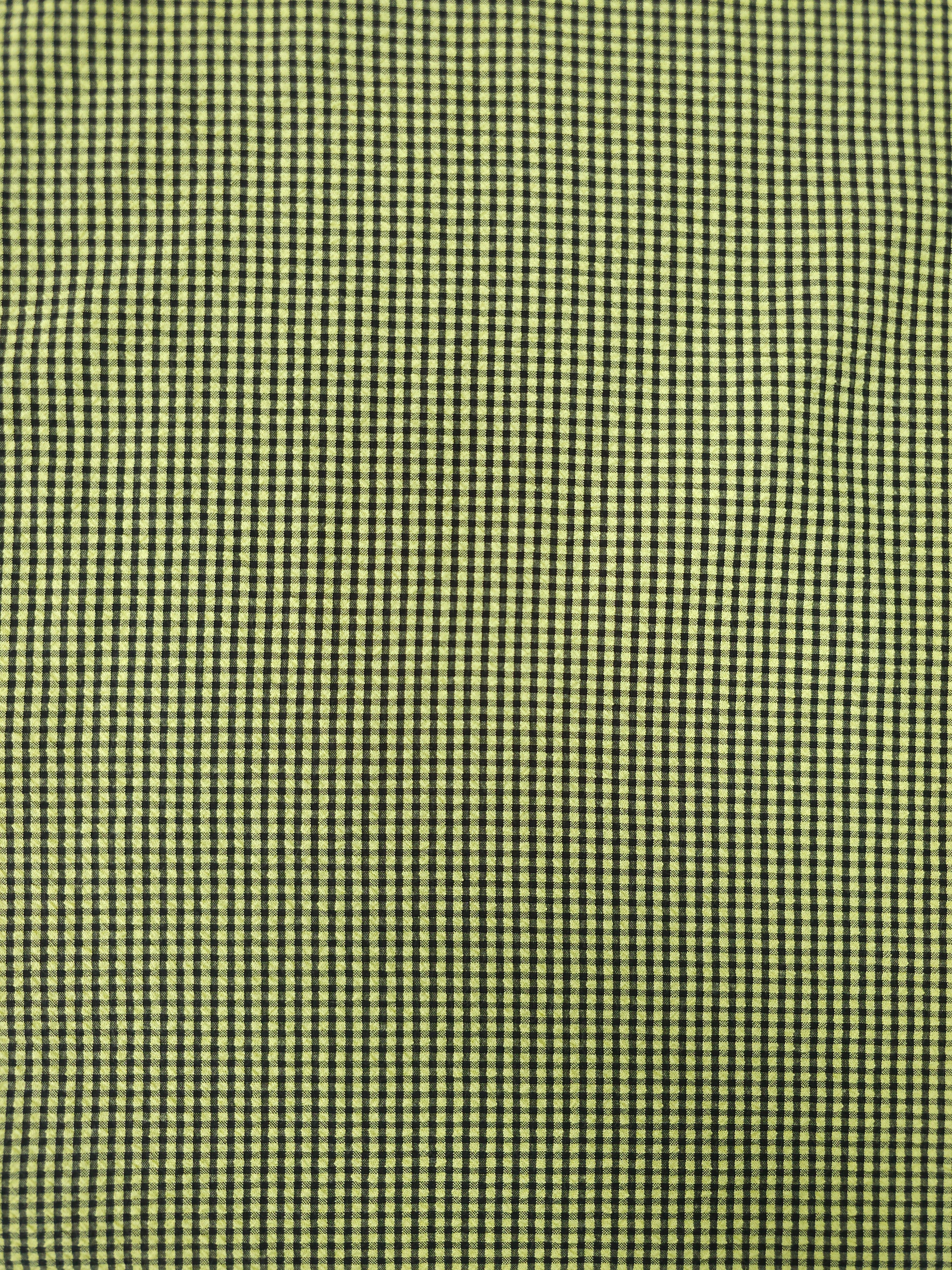 Yellow/Black Mini Gingham SeerSucker