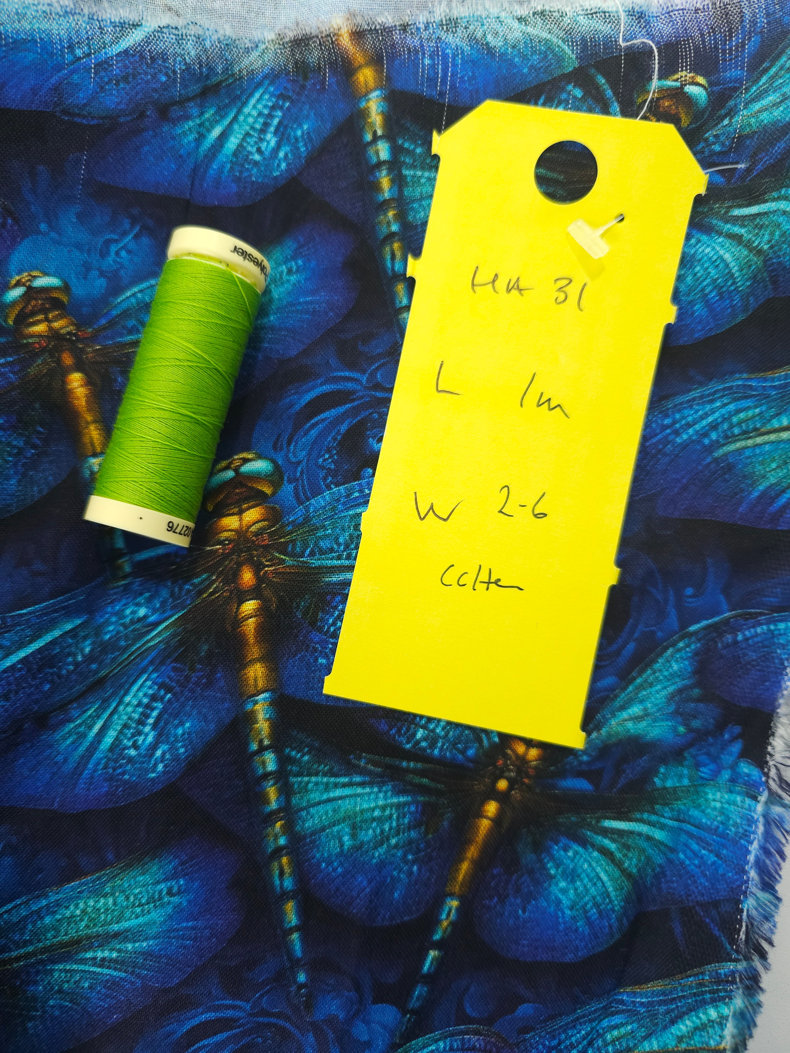 Blue rose dragonfly Cotton- 1m piece
