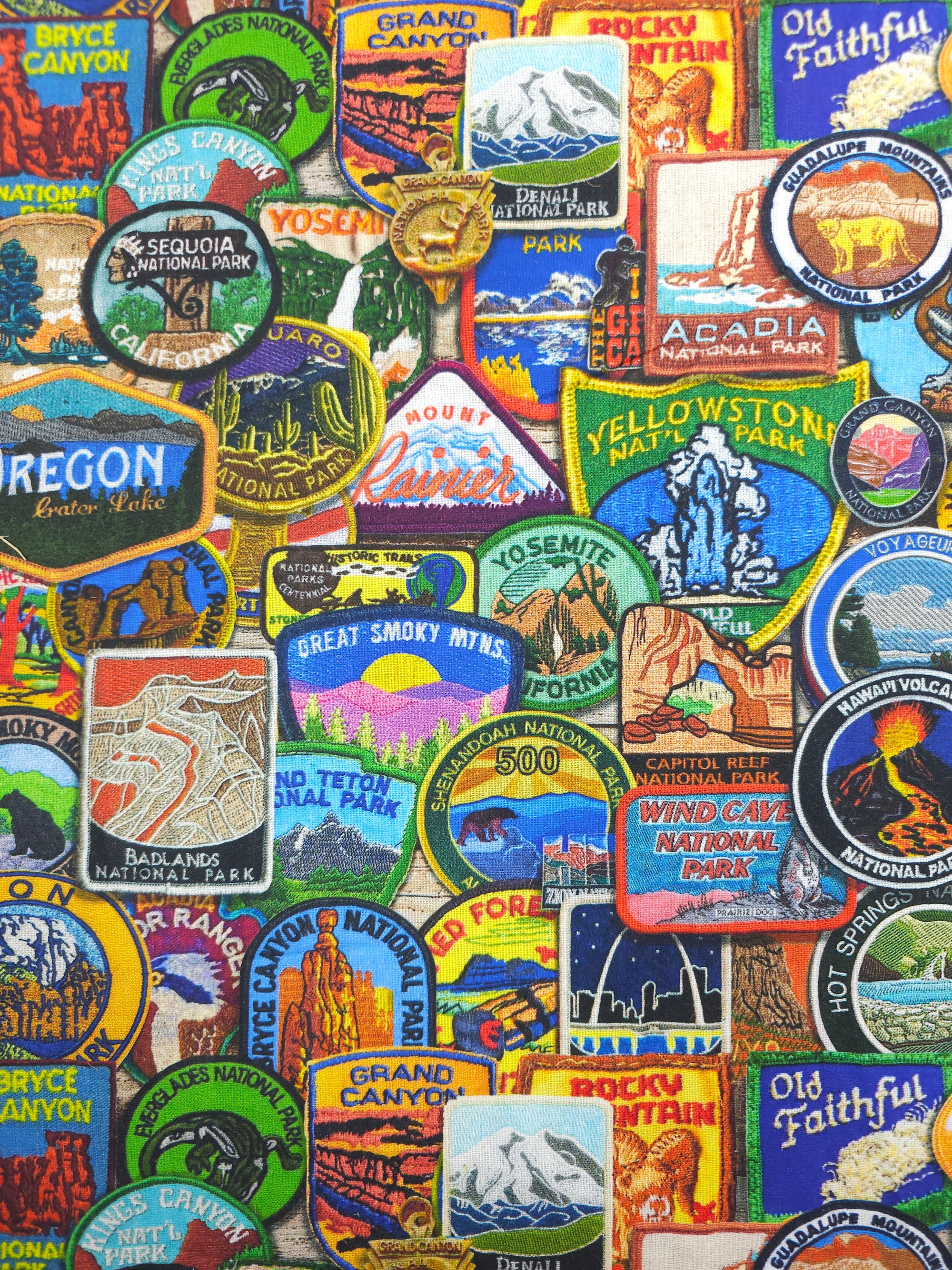 National Park Badges 100% Cotton