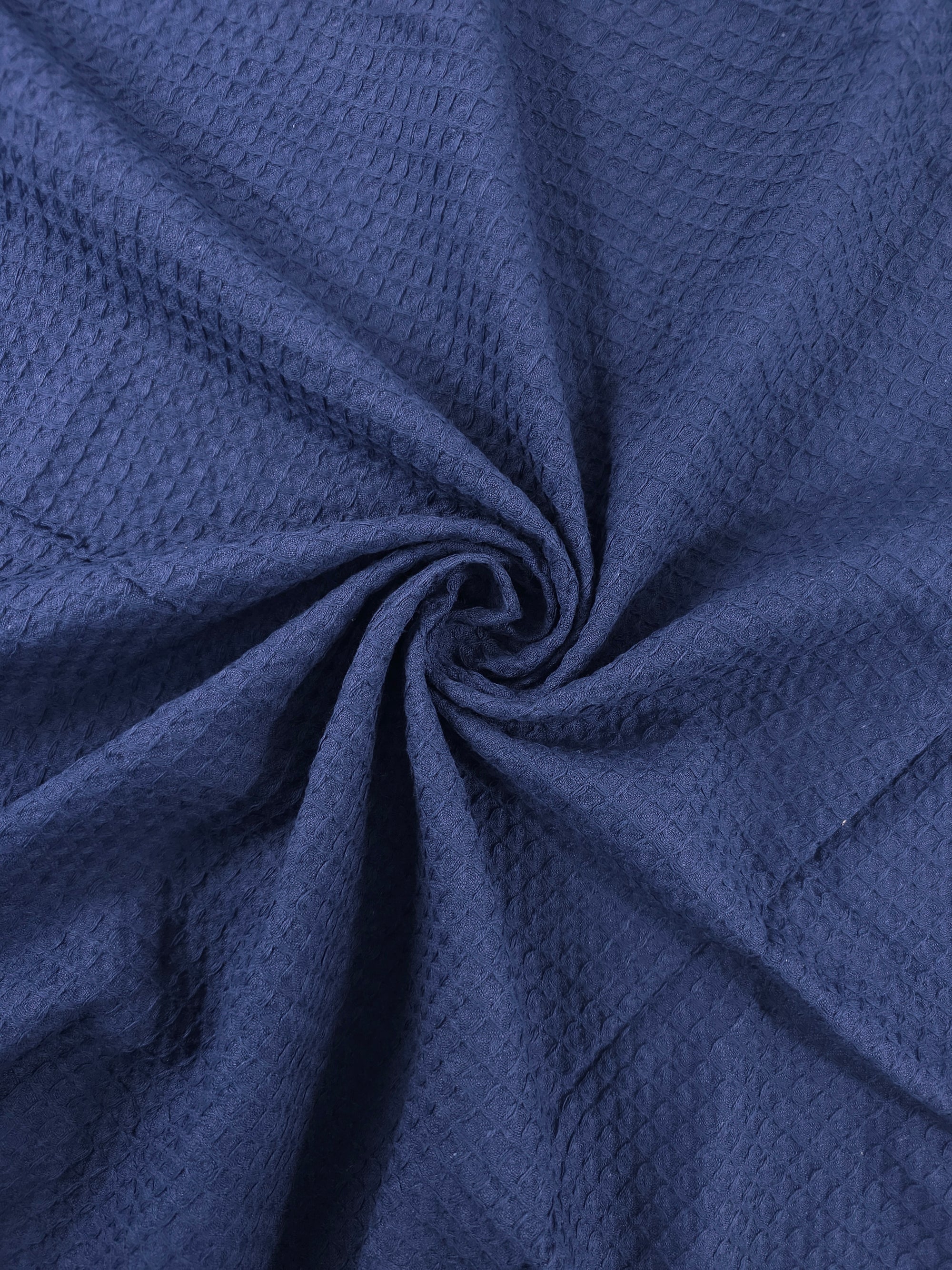 Navy Blue Waffle Cotton *EXTRA WIDE*