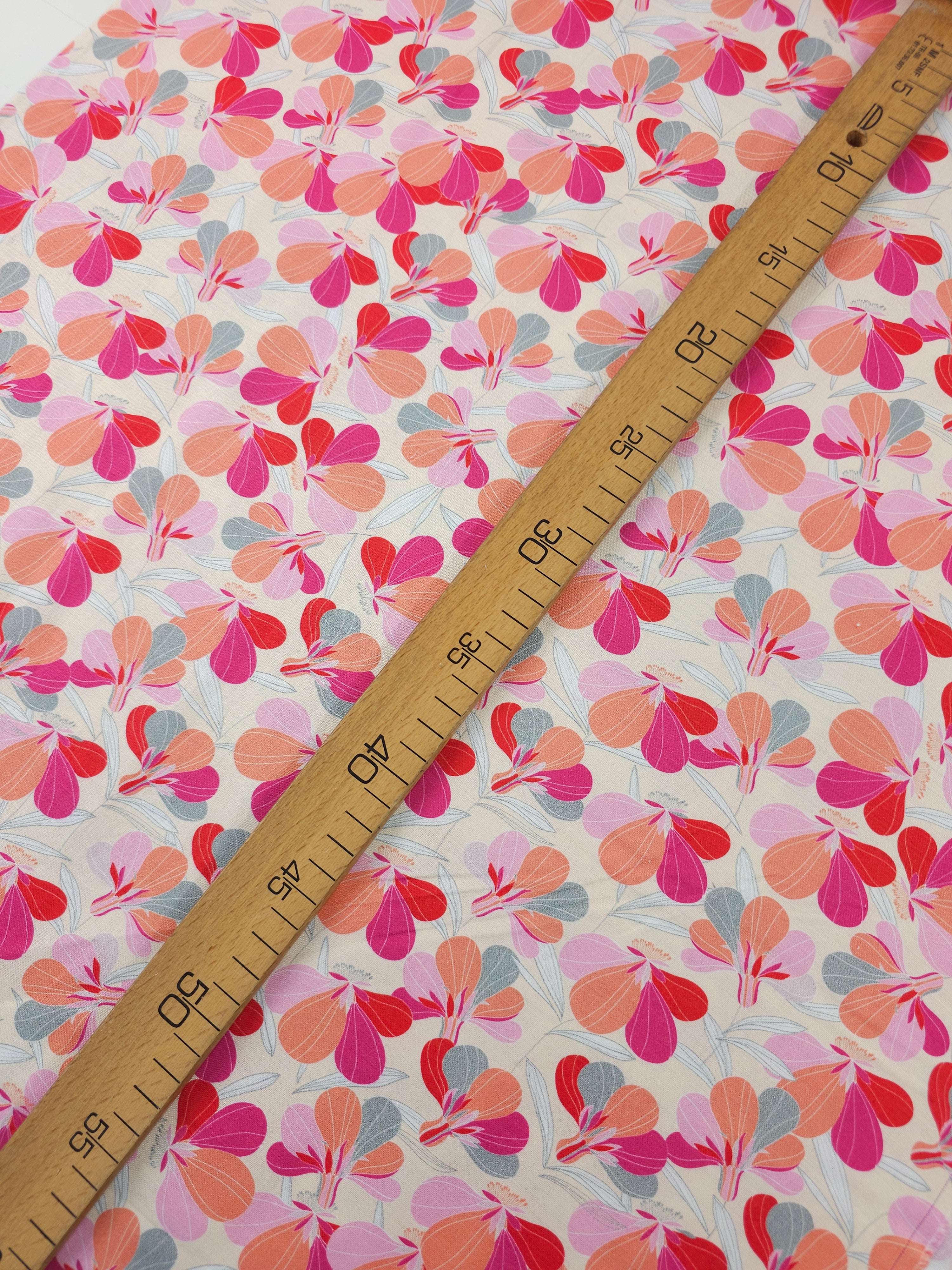 Pink/Coral Floral Flutter 100% Cotton