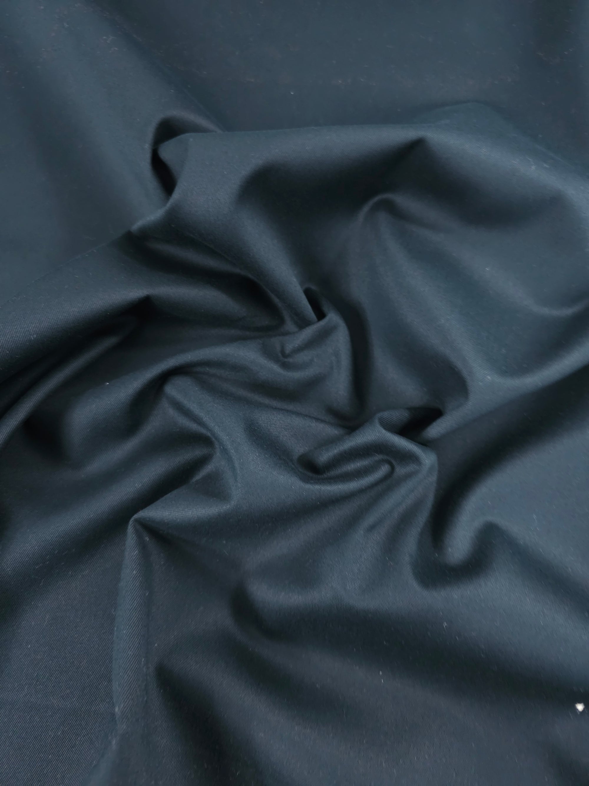 Black Mediumweight Cotton Sateen Twill
