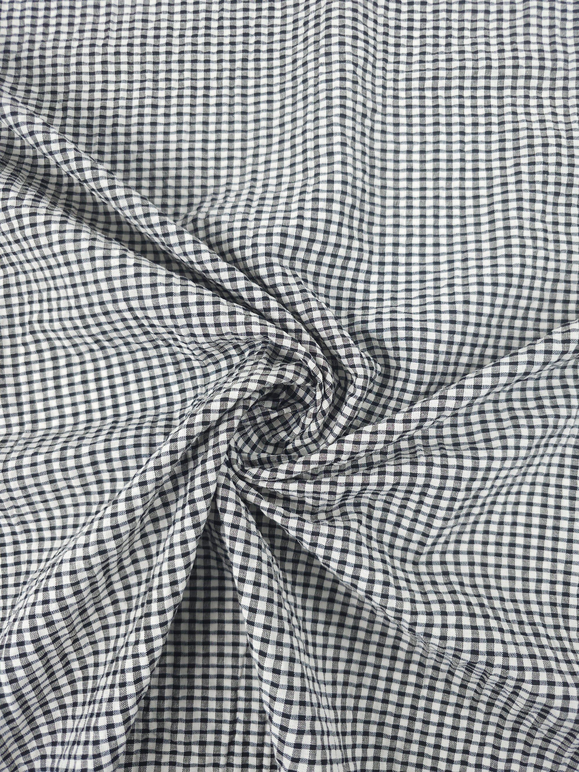 Black/White Mini Gingham Poly Cotton