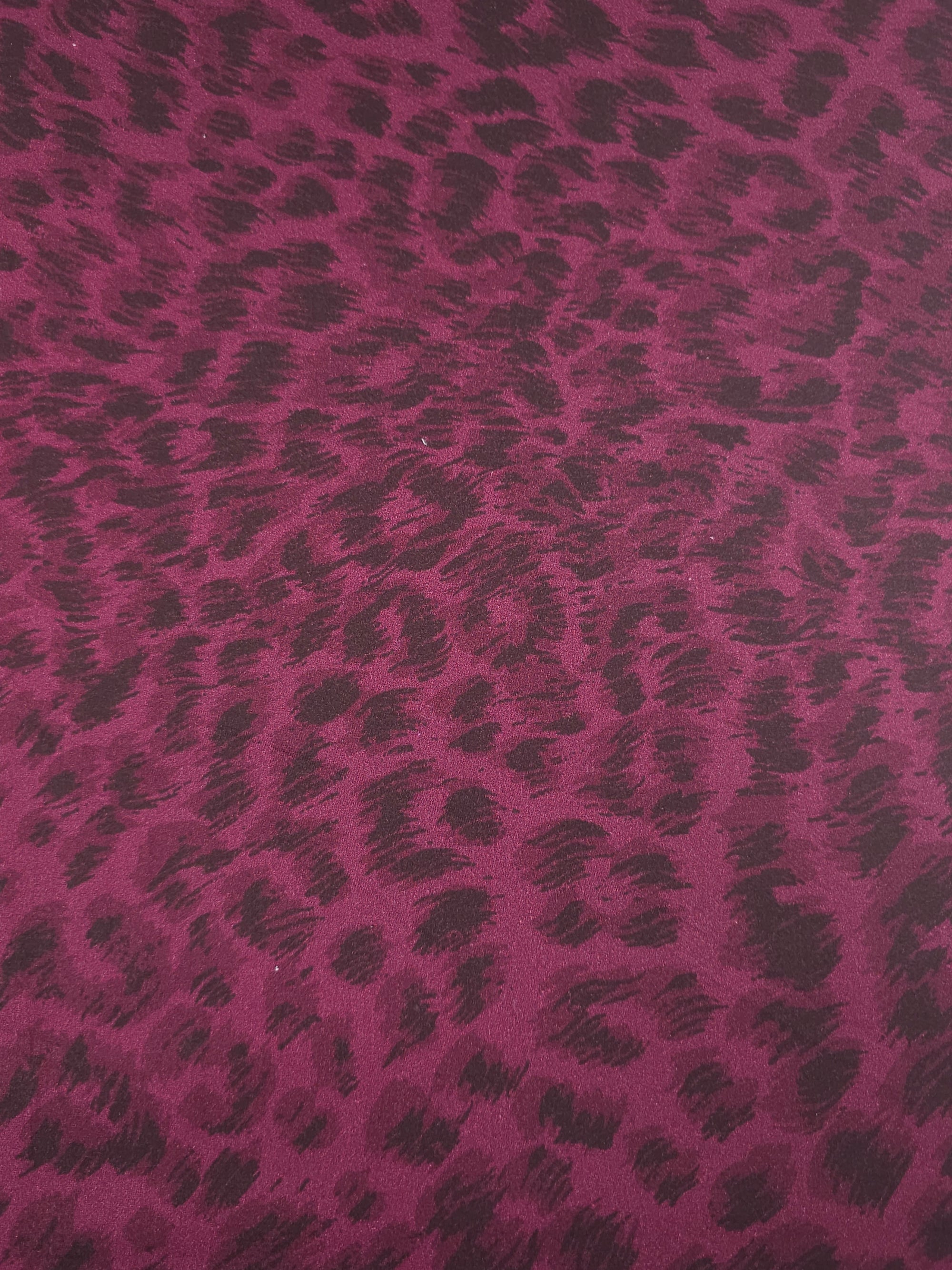 Plum Static Leopard Cotton Sateen 110" *EXTRA WIDE*