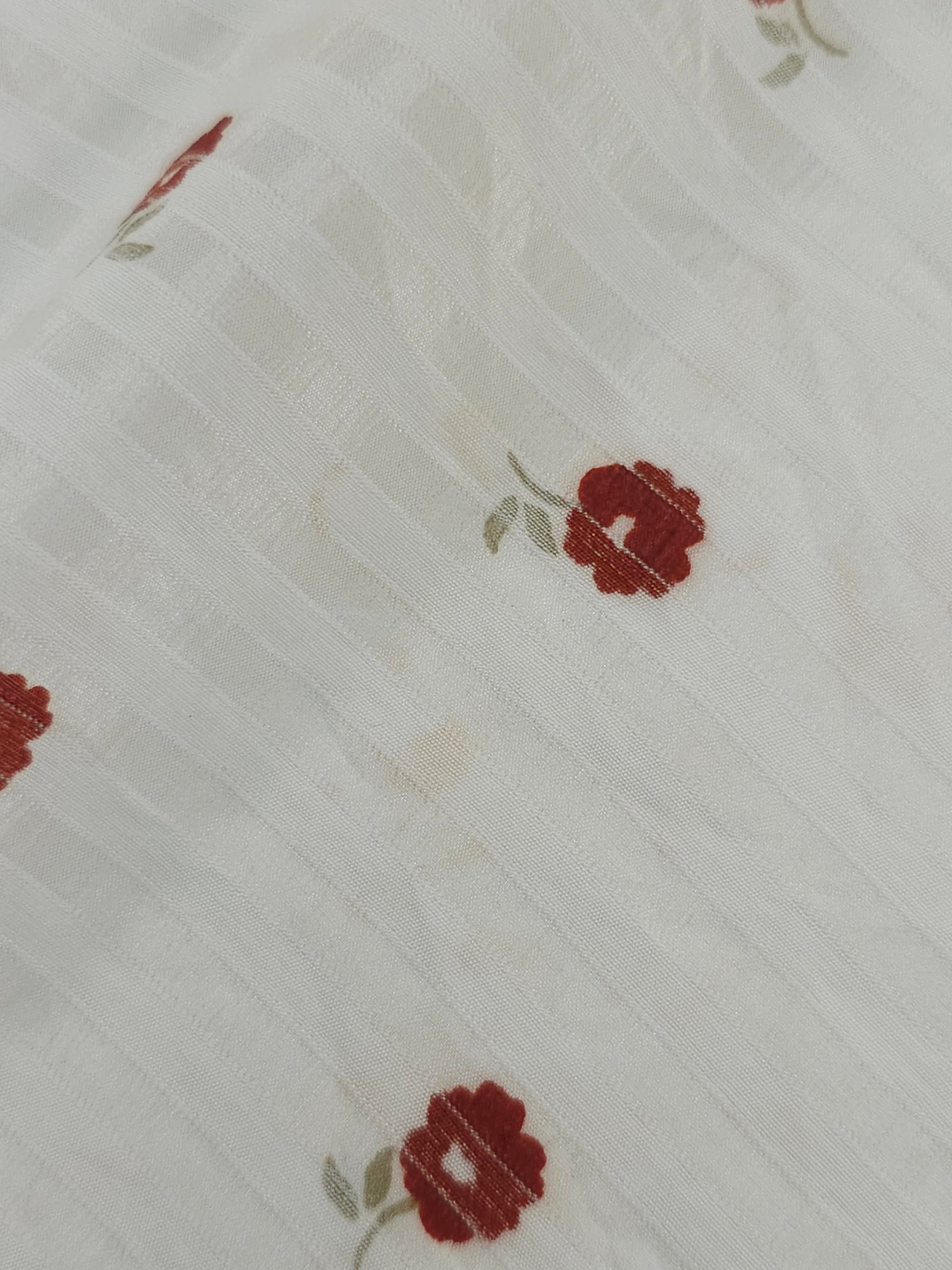 Wine Vintage Floating Flower Stripe Sheer Viscose *DEFECT*