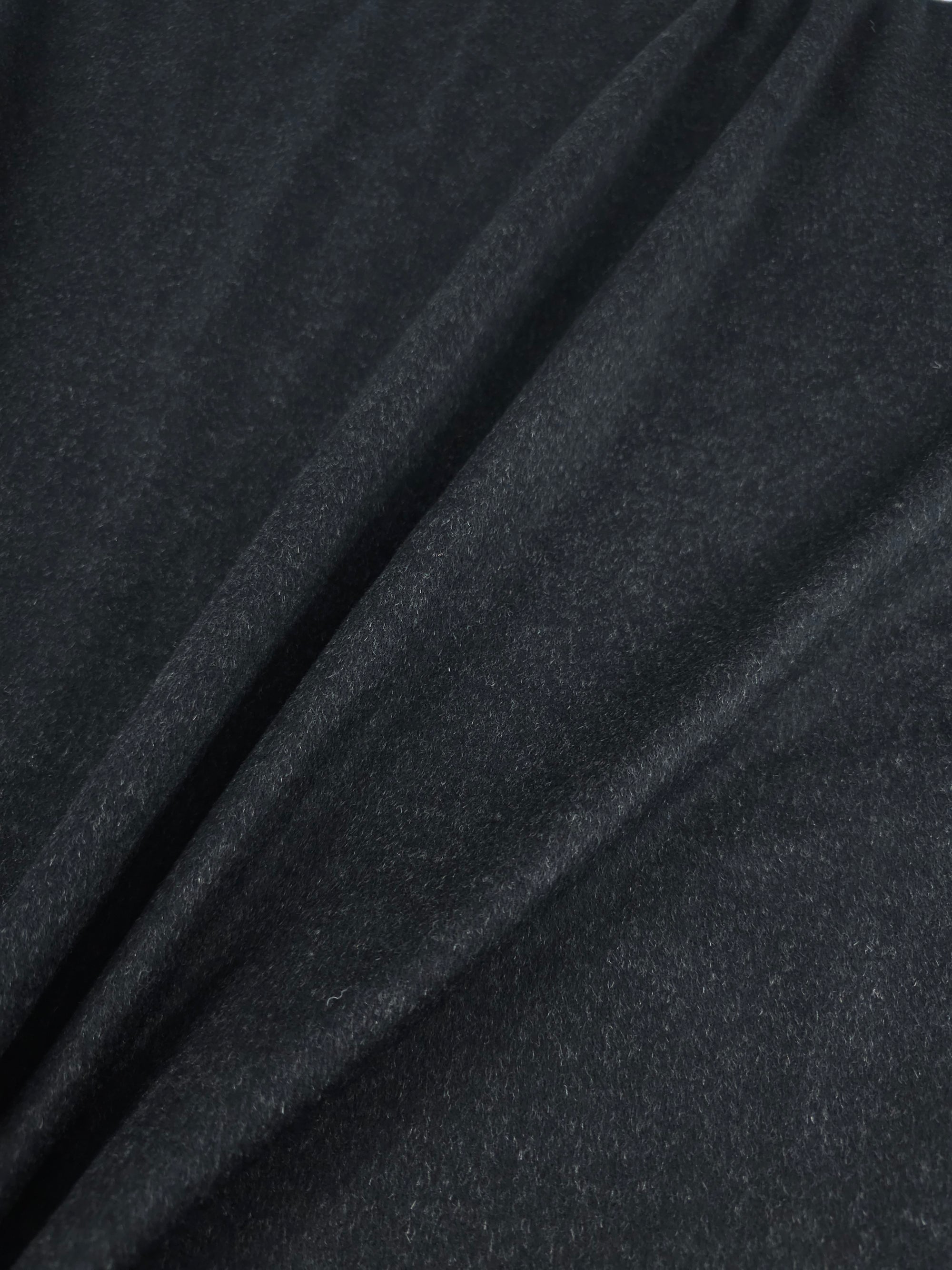 Charcoal Black Brushed Cashmere 100% Wool *ABRAHAM MOON*