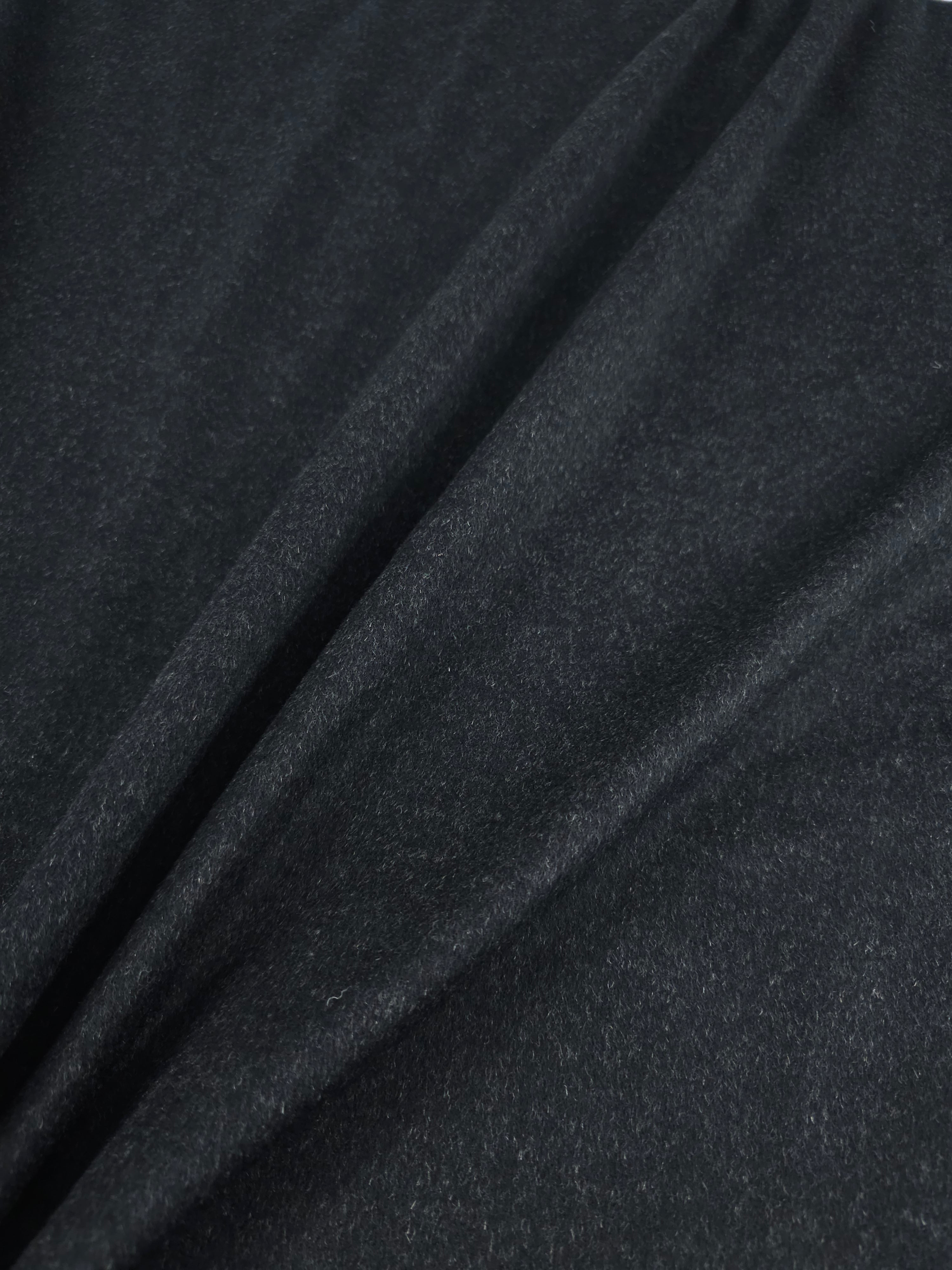 Charcoal Black Brushed Cashmere 100% Wool *ABRAHAM MOON*