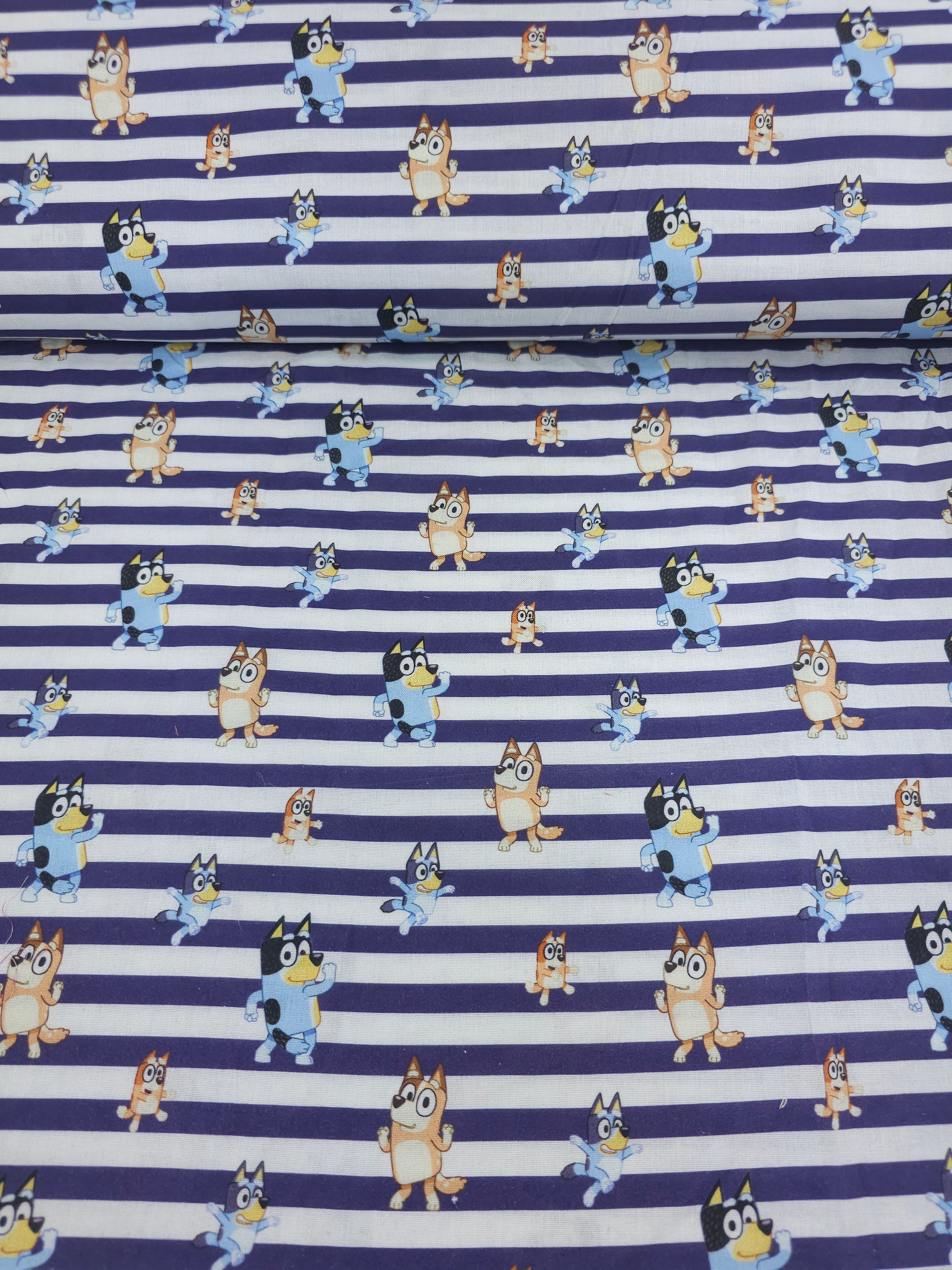Stripe Bluey and Family Dancing 100% Cotton