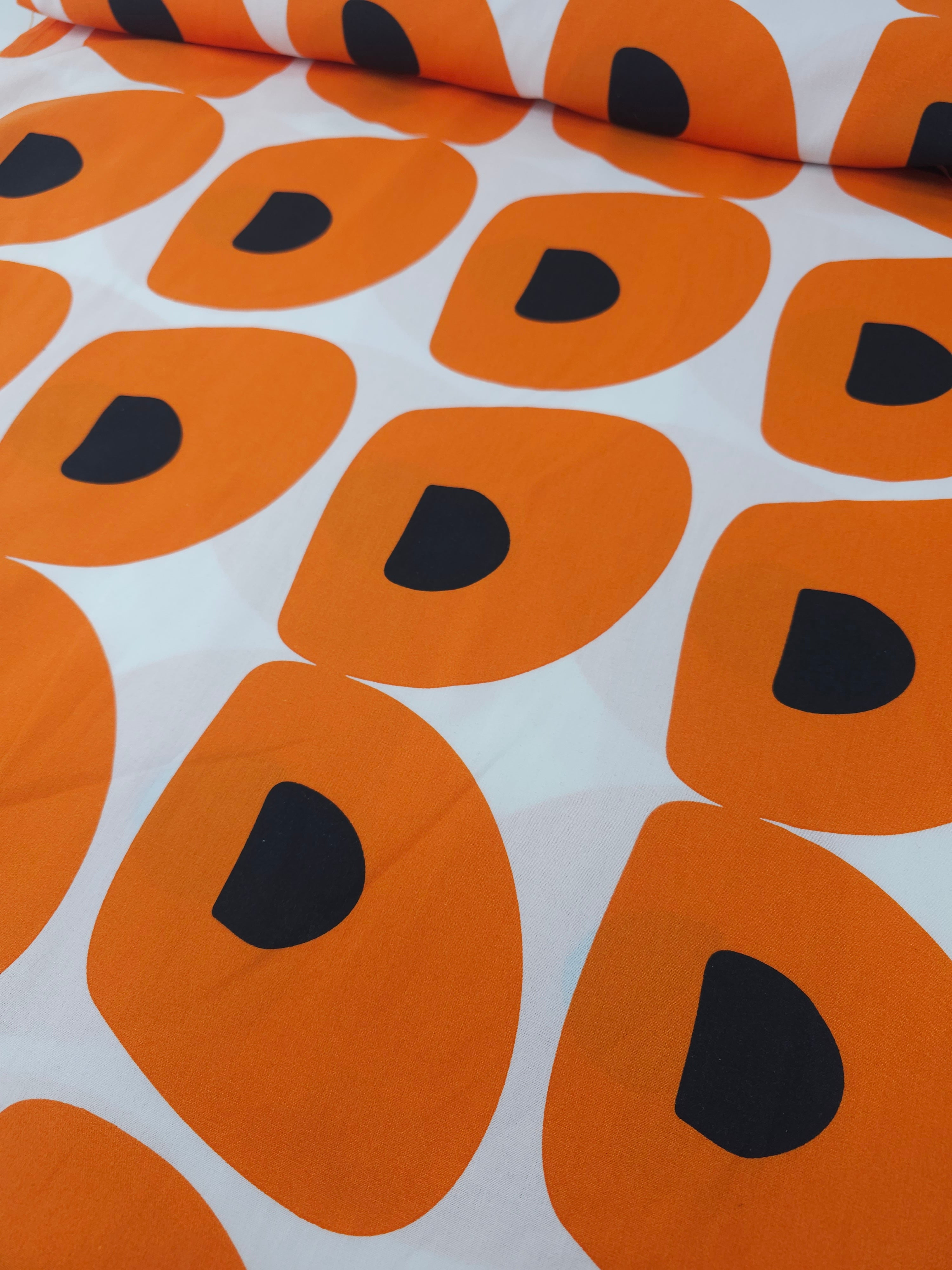Orange Abstract Quirky Poppy 100% Cotton 82” *EXTRA WIDE*