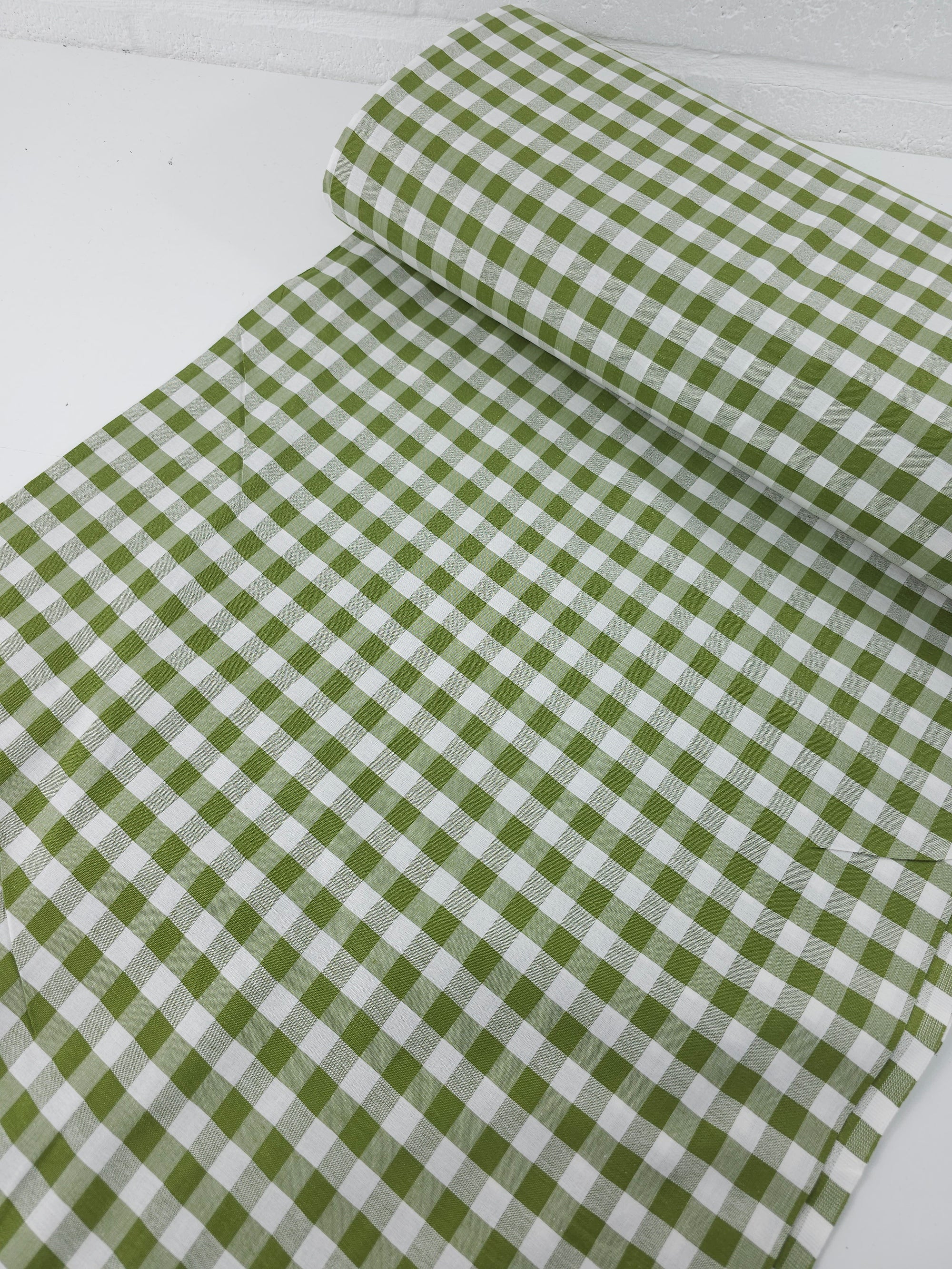 Moss Green Check 100% Cotton *EXTRA WIDE*