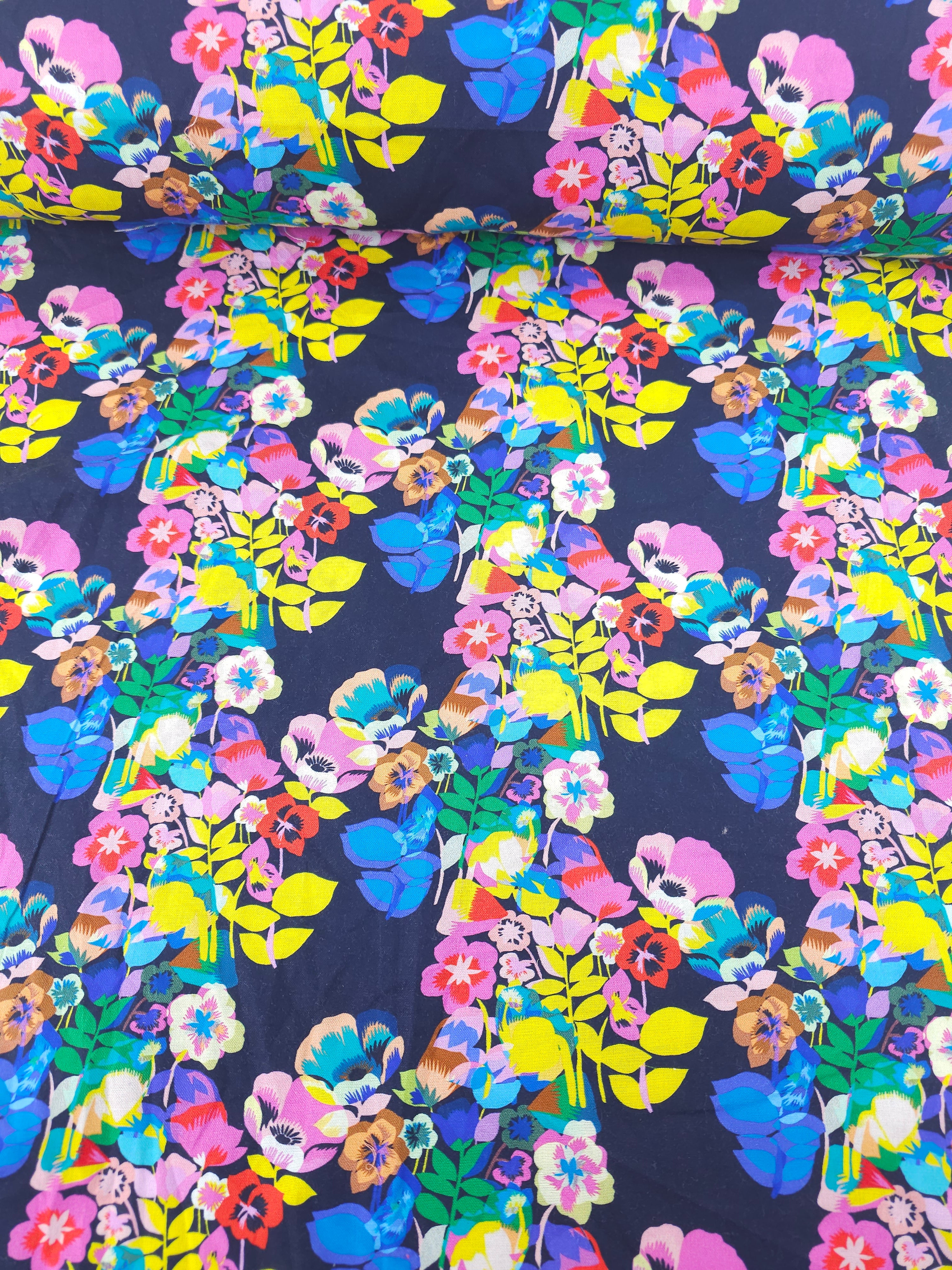 Plumeria Bright Floral 100% Cotton - Kitty McCall x Free Spirit