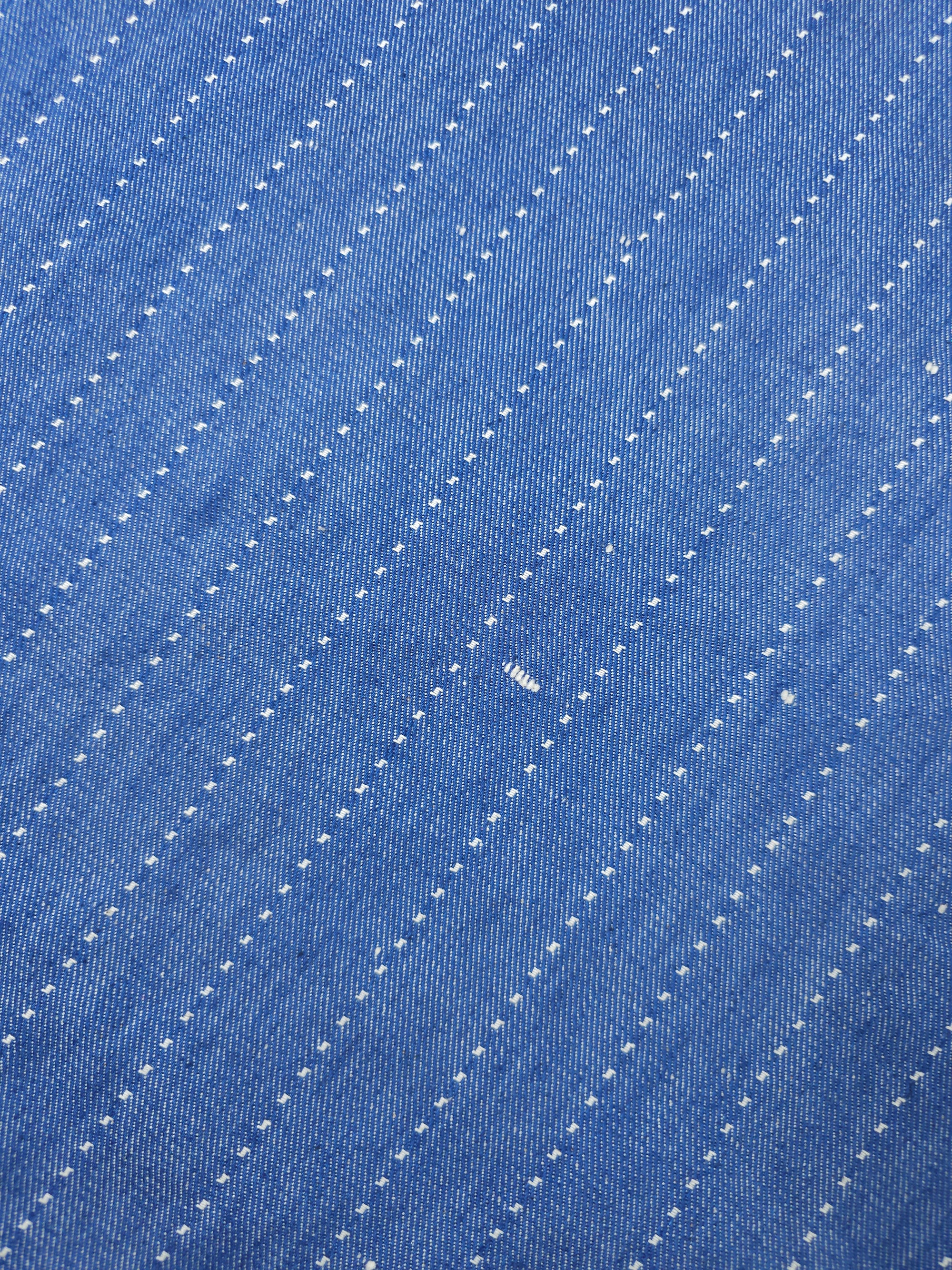 Washed Blue Dotty Track Stripe Denim
