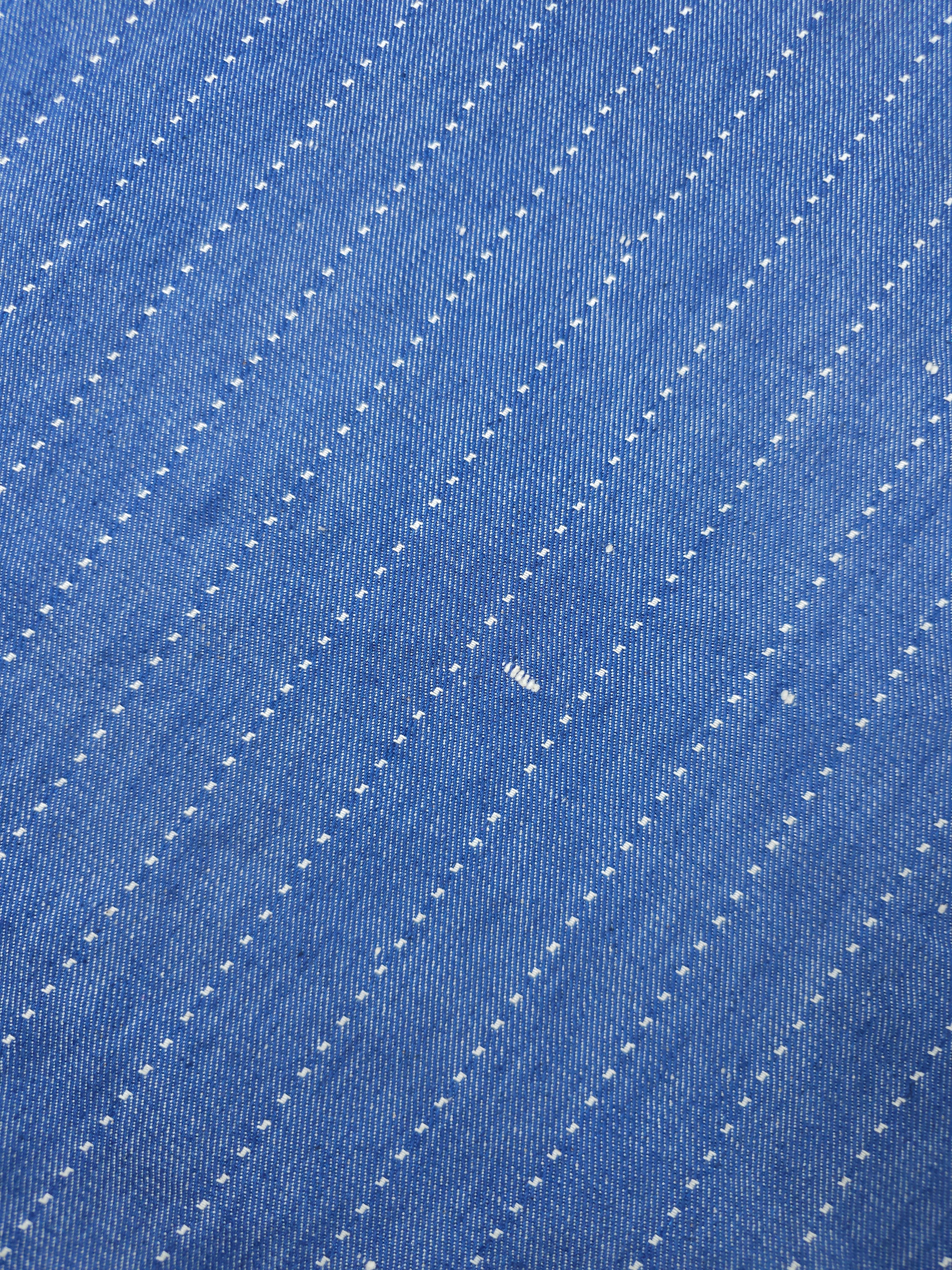 Washed Blue Dotty Track Stripe Denim