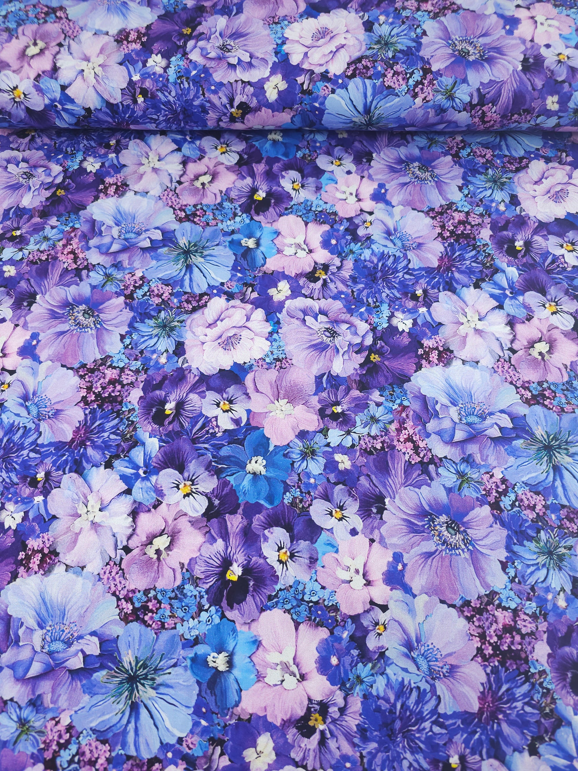 Purple Floral Garden Delights 100% Cotton