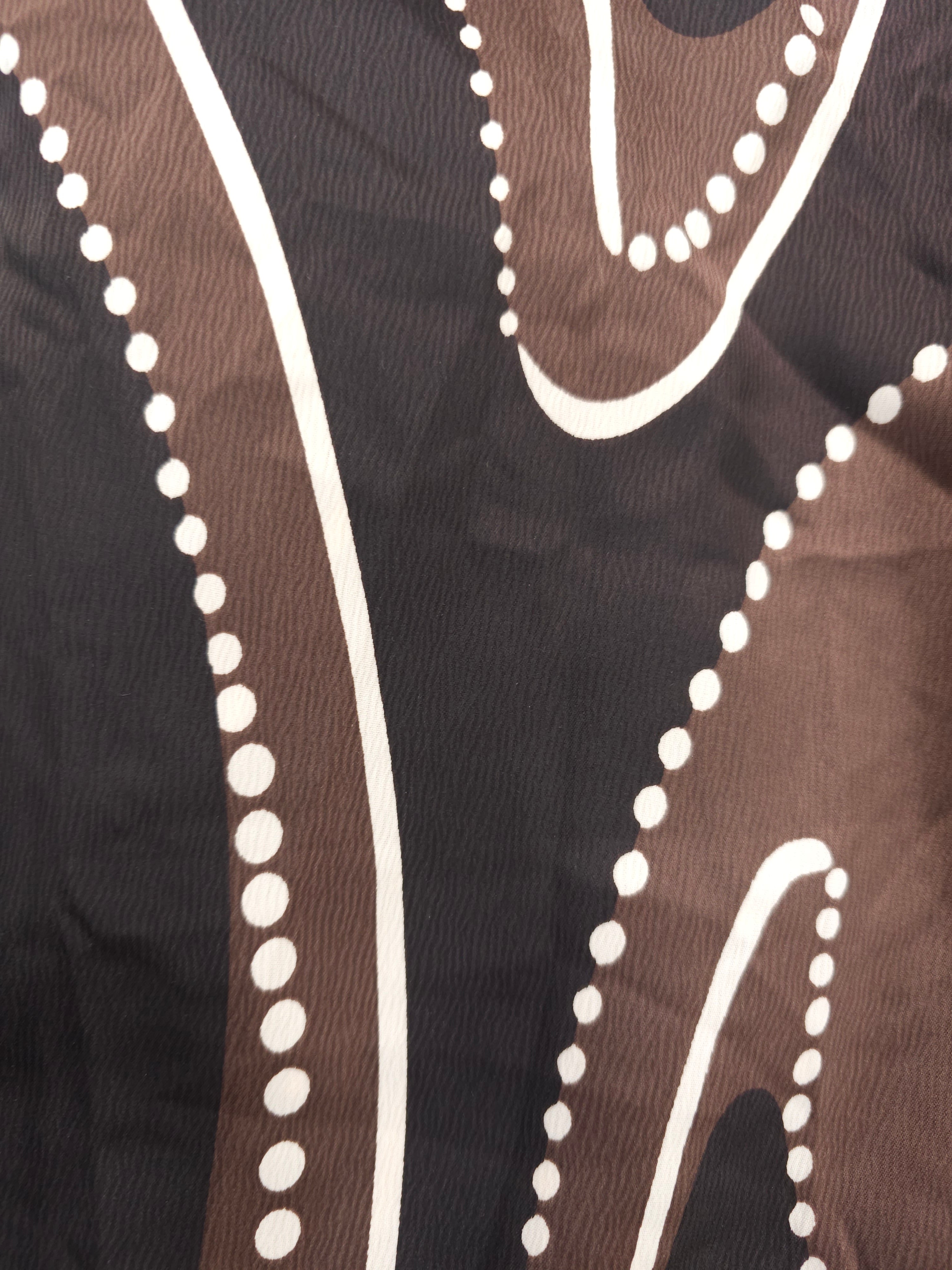 Brown dotted swirl Viscose sateen- 2.7m piece