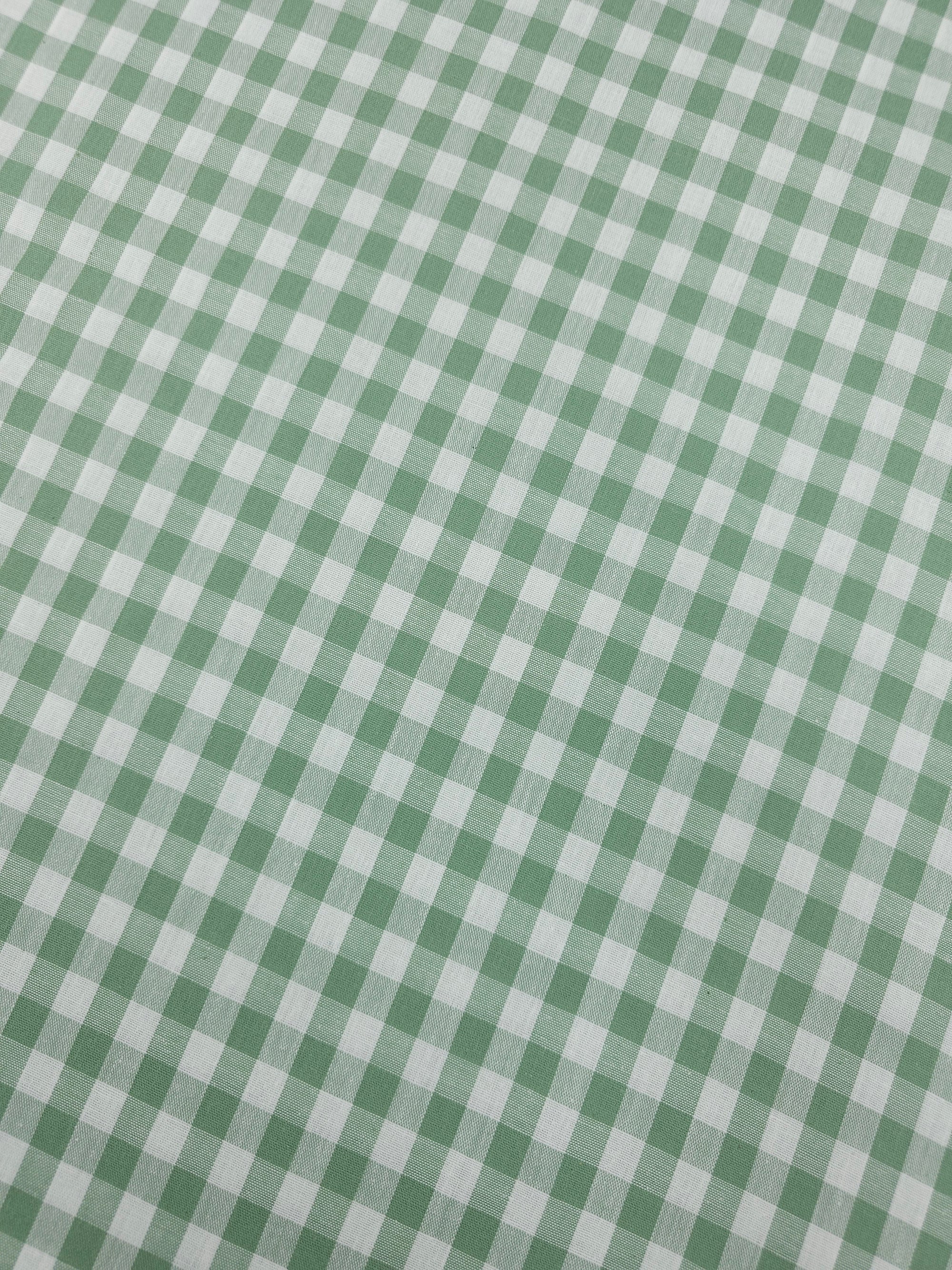 Sage Green Gingham 100% Cotton 55"