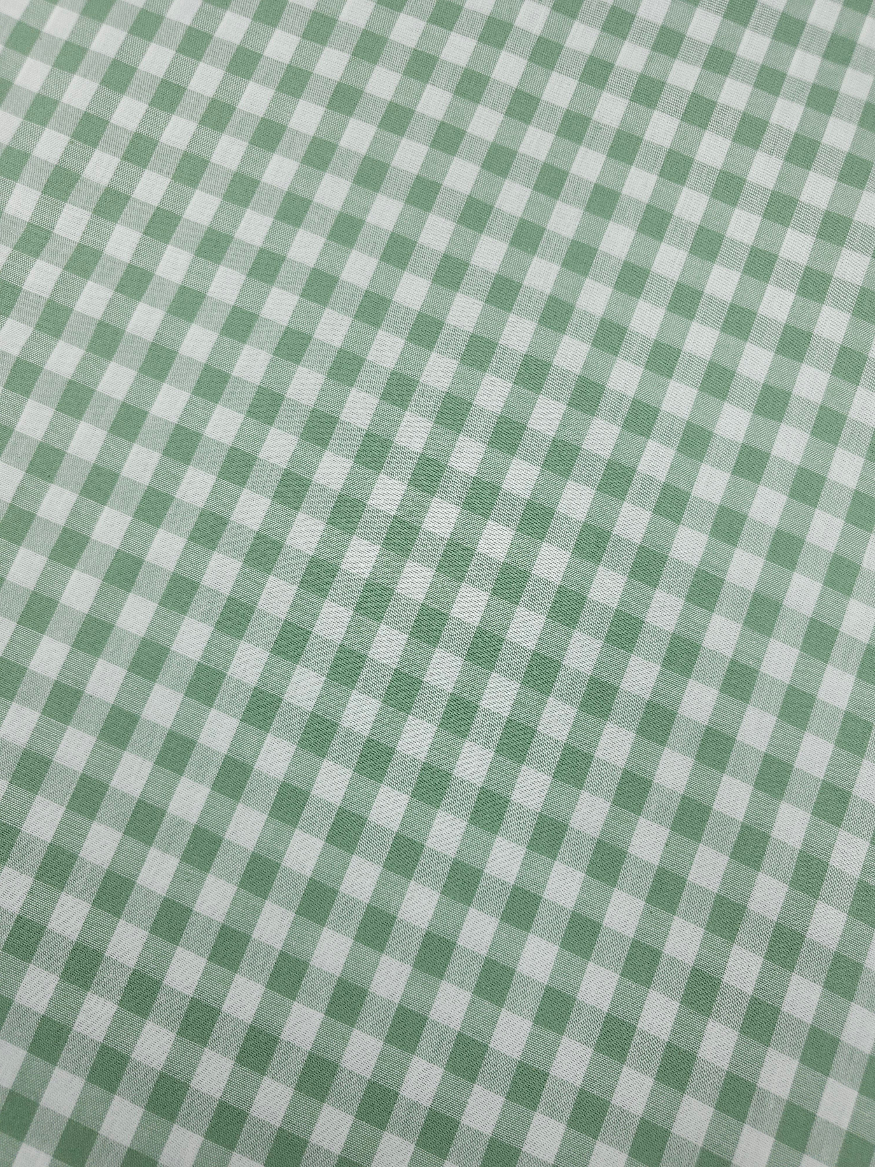 Sage Green Gingham 100% Cotton 55"