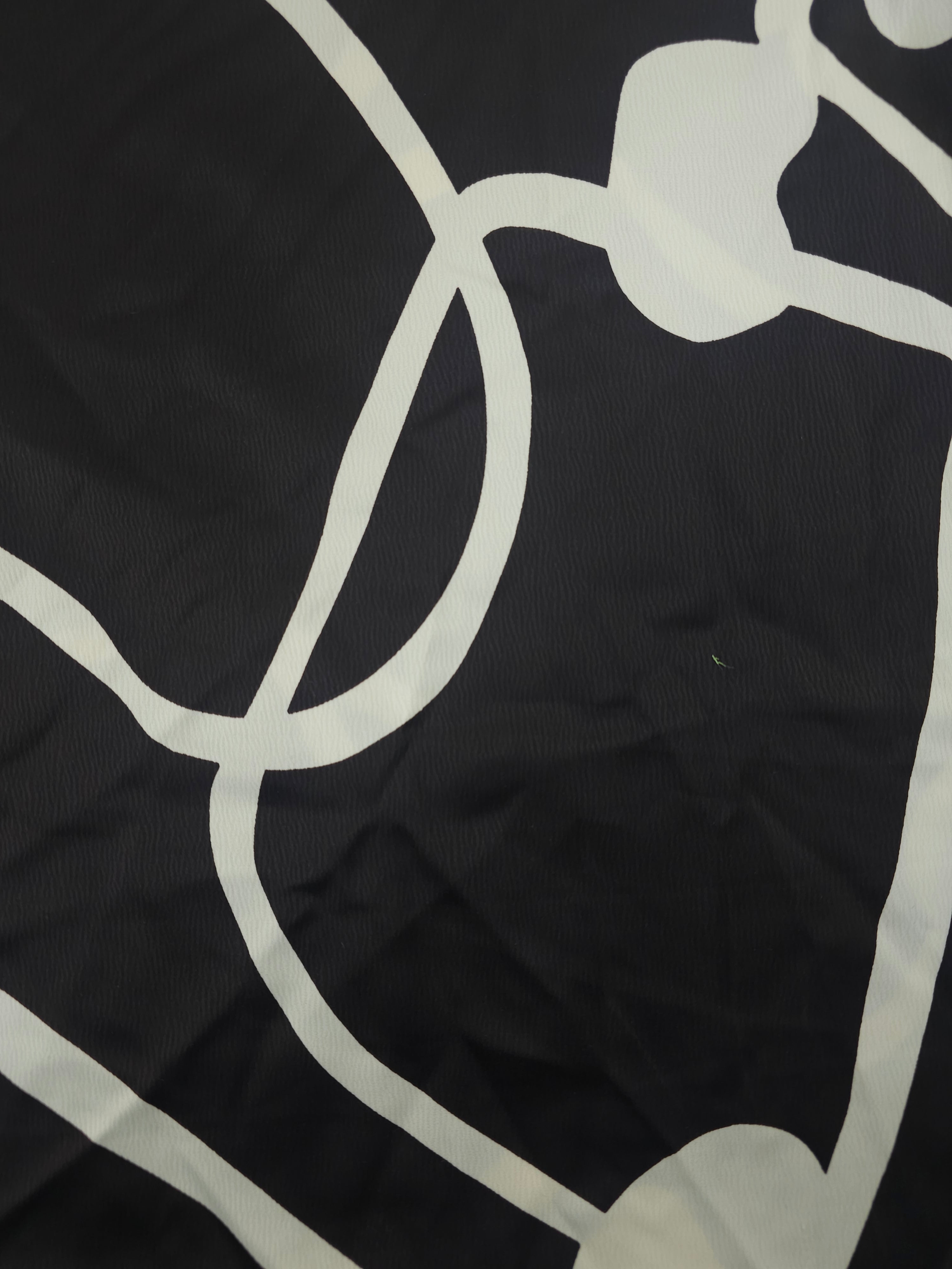 Black wiggle shape Viscose sateen- 2m piece