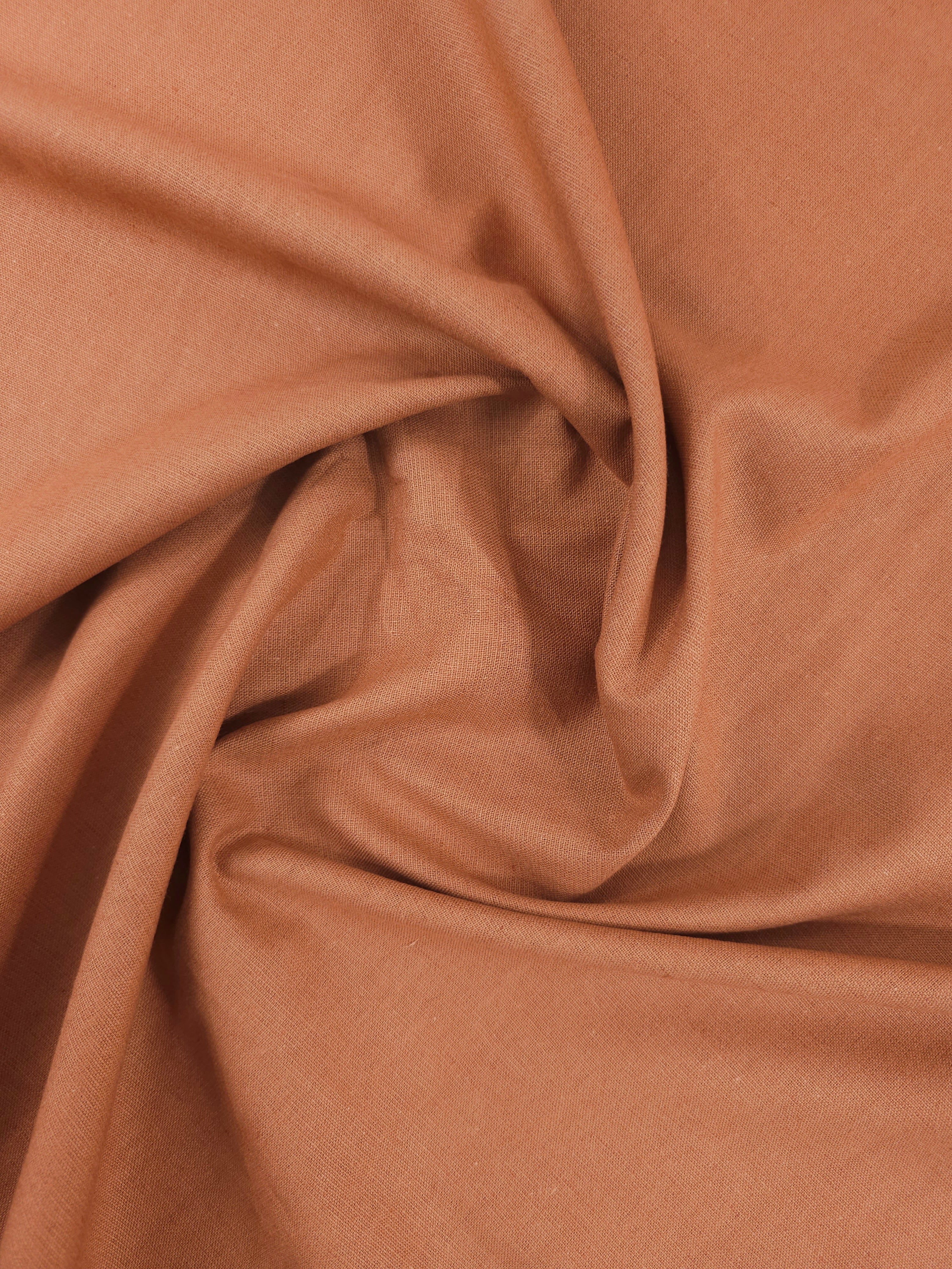 Deep Apricot Cotton Linen