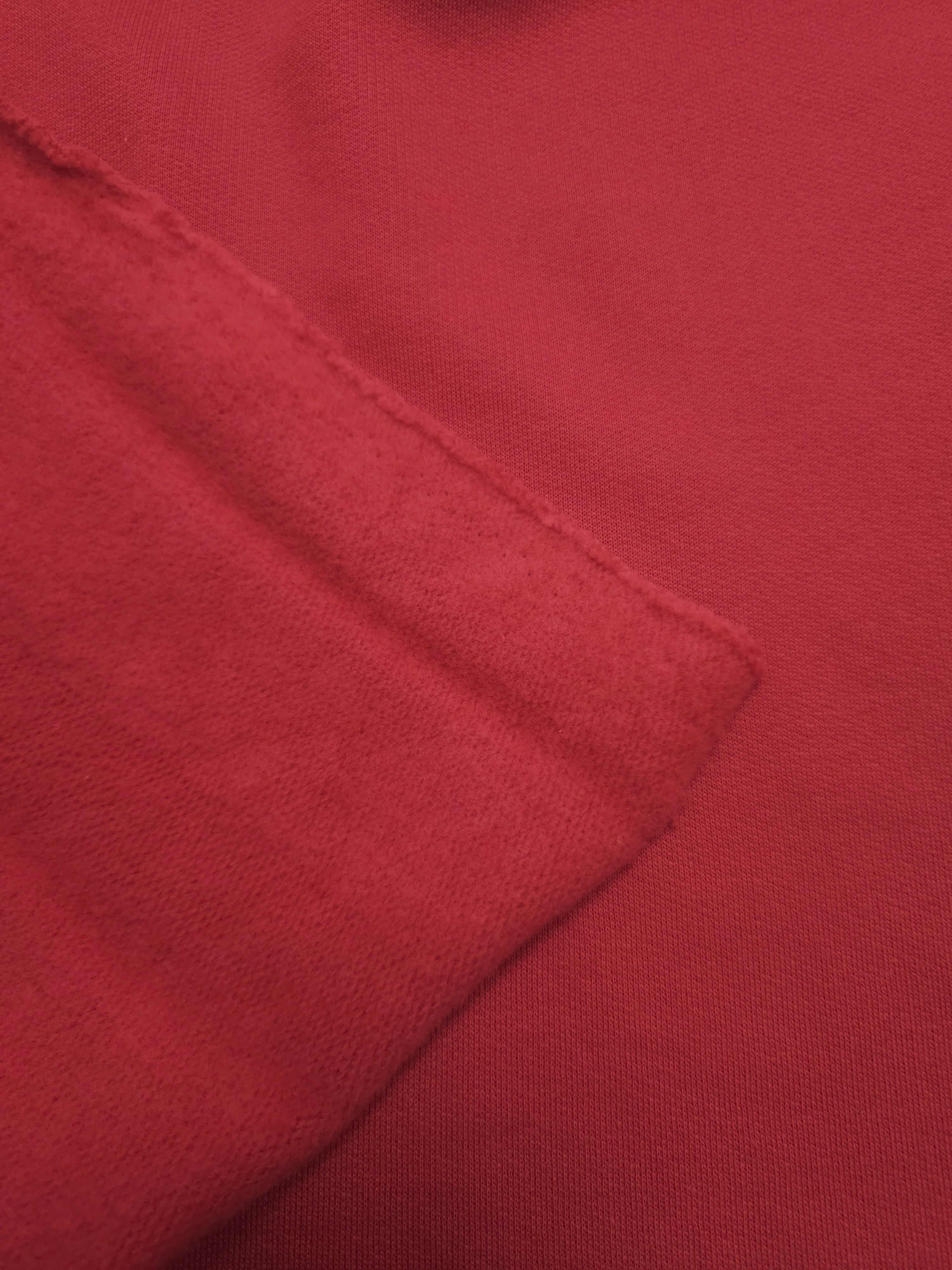 Red Fleece Backed Cotton Terry