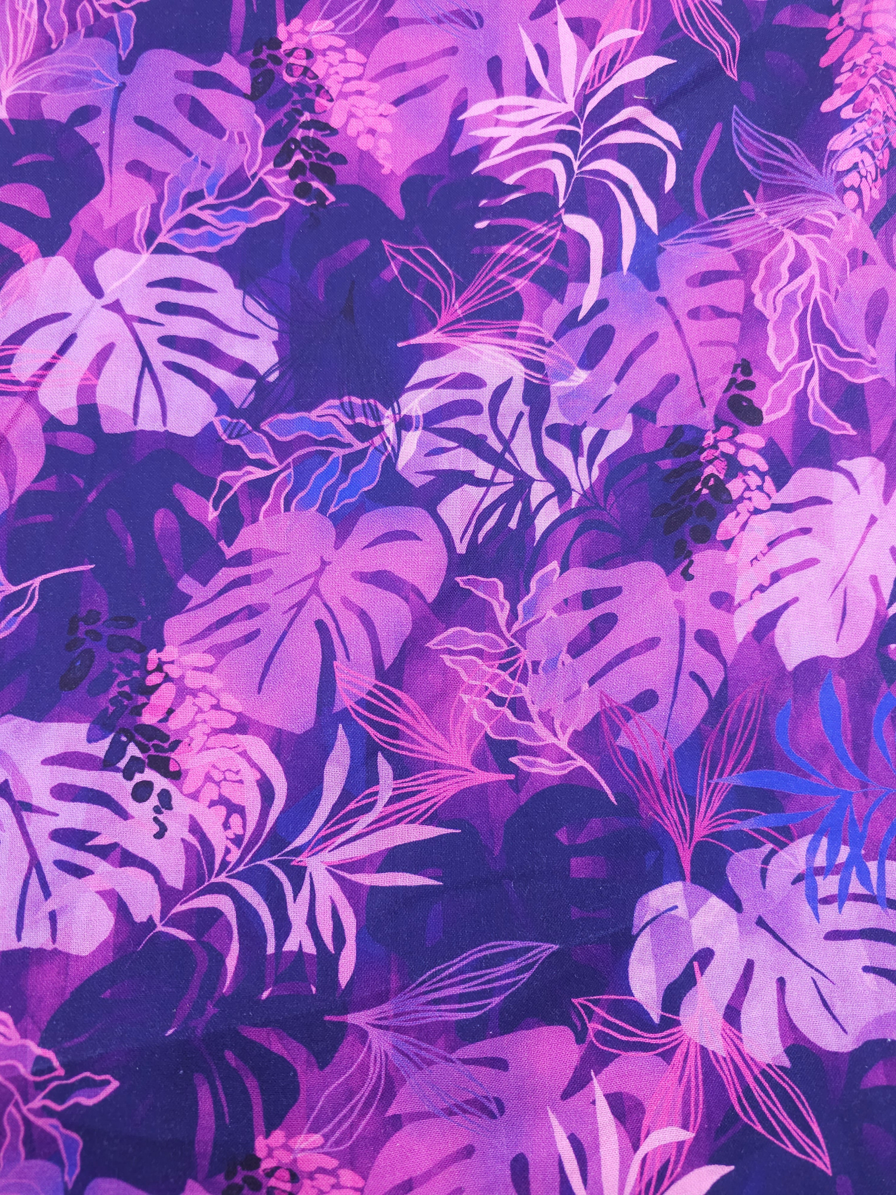 Purple Palm Leaf 100% Cotton 106” - Robert Kaufman *EXTRA WIDE*